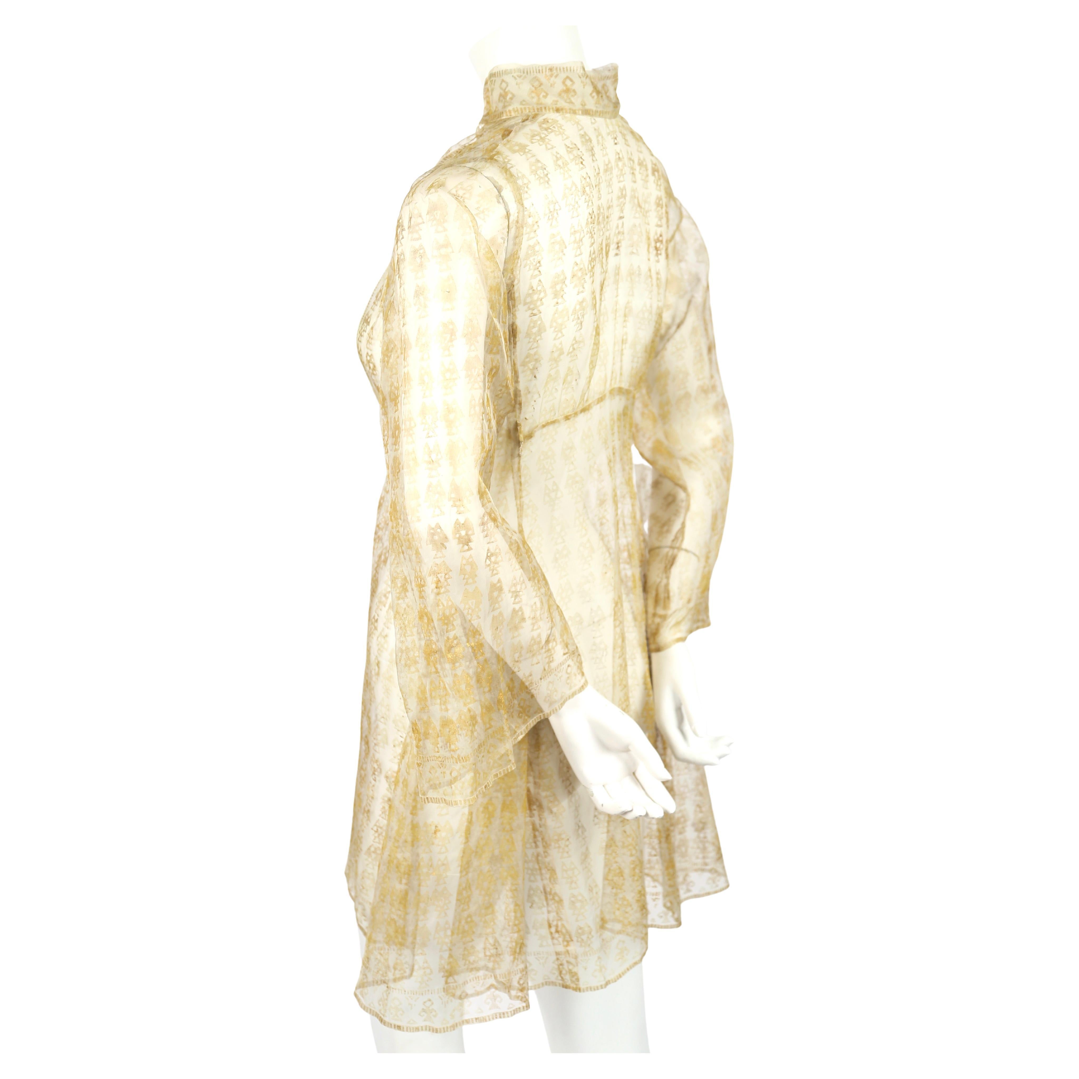 Mariano Fortuny Silk Gauze Jacket With Gold Stamping, Circa 1910 In Fair Condition In San Fransisco, CA