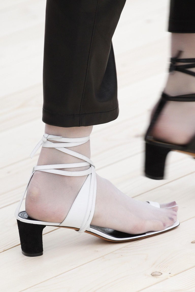CELINE by PHOEBE PHILO red leather wrap around runway sandals at 1stDibs |  celine toe ring sandals, celine phoebe philo sandals, celine wrap sandals