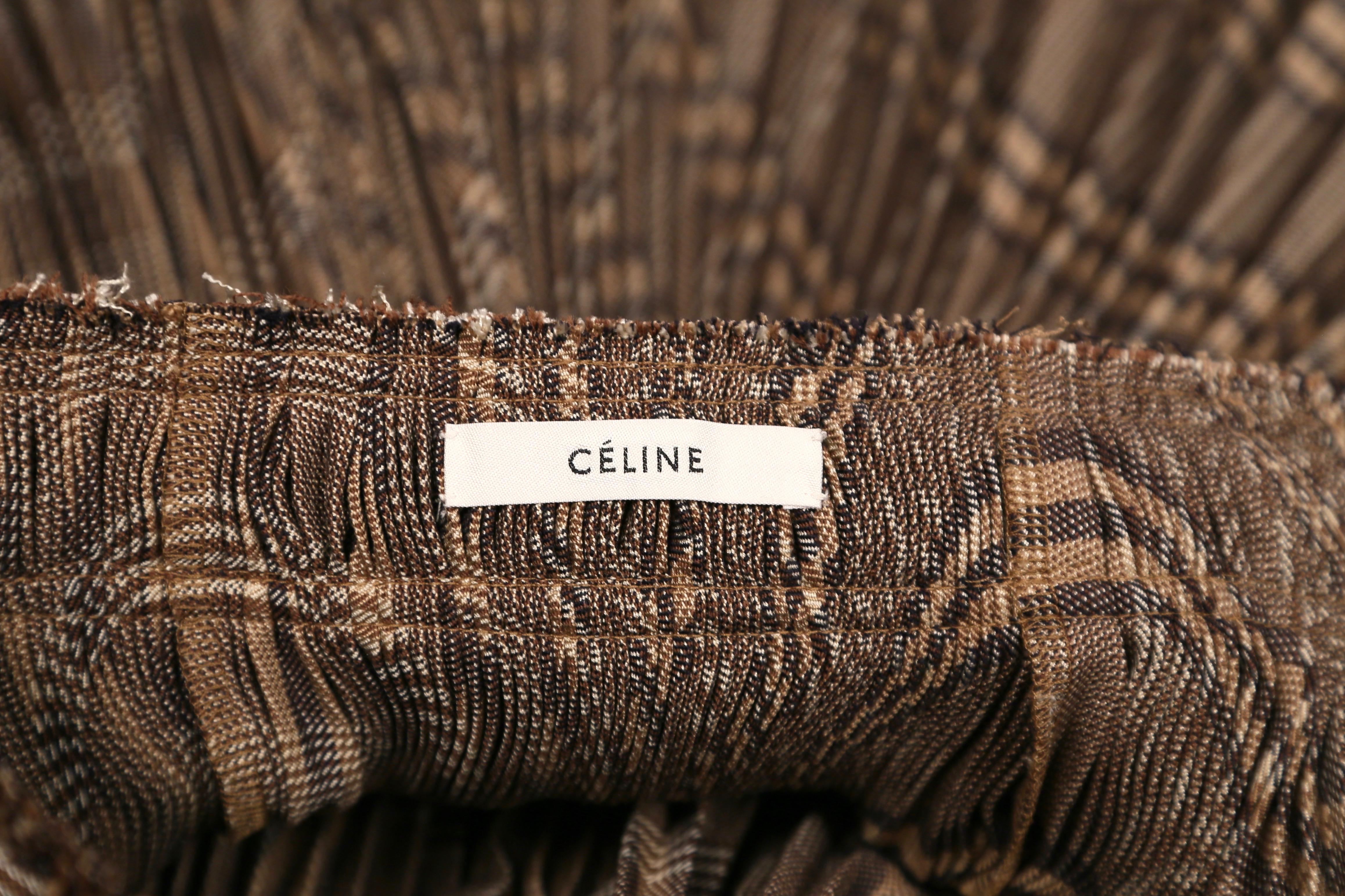 2018 CELINE by PHOEBE PHILO plaid pleated runway skirt  In New Condition In San Fransisco, CA