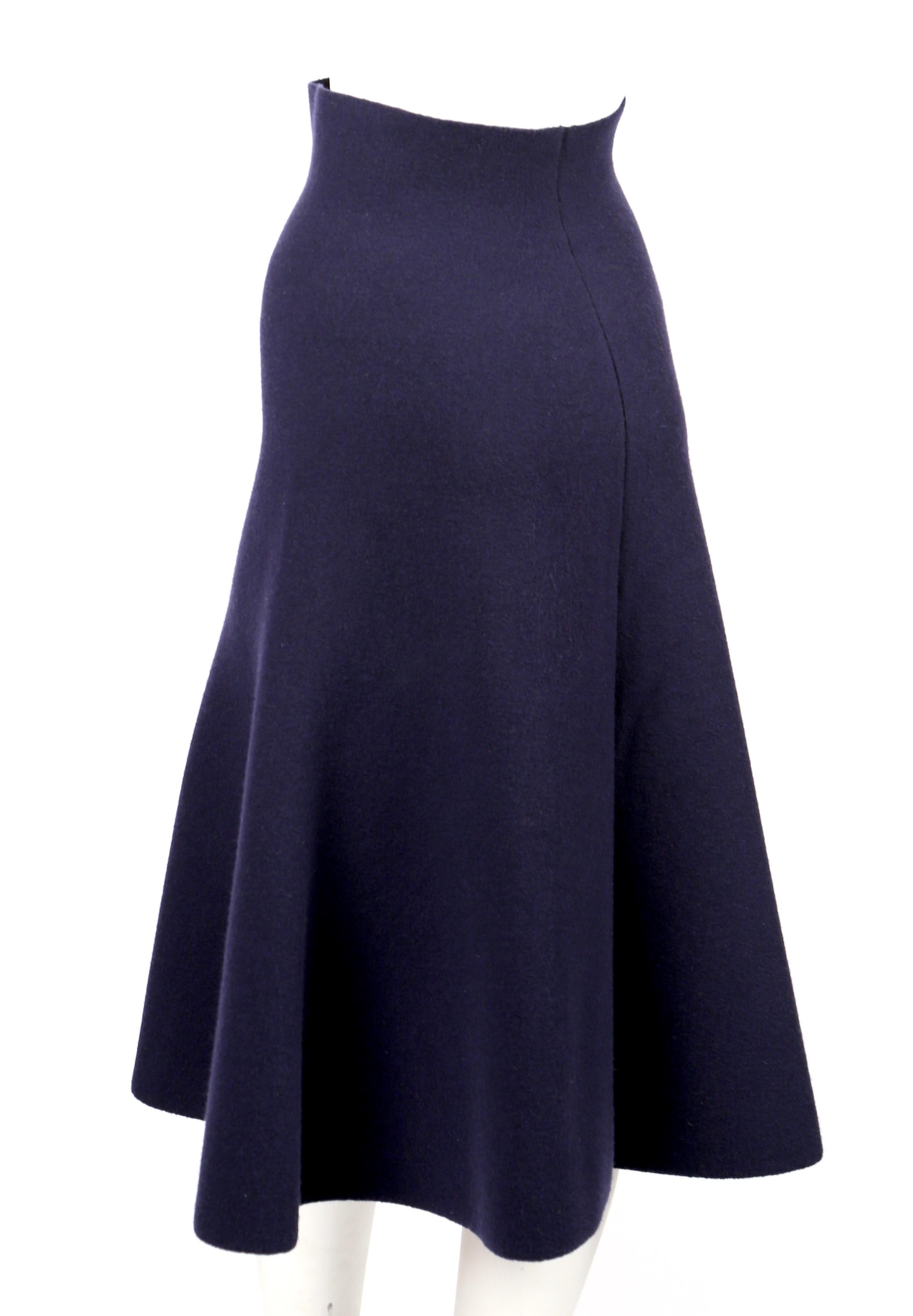Black CELINE by Phoebe Philo navy blue textured knit trumpet skirt - runway 2013