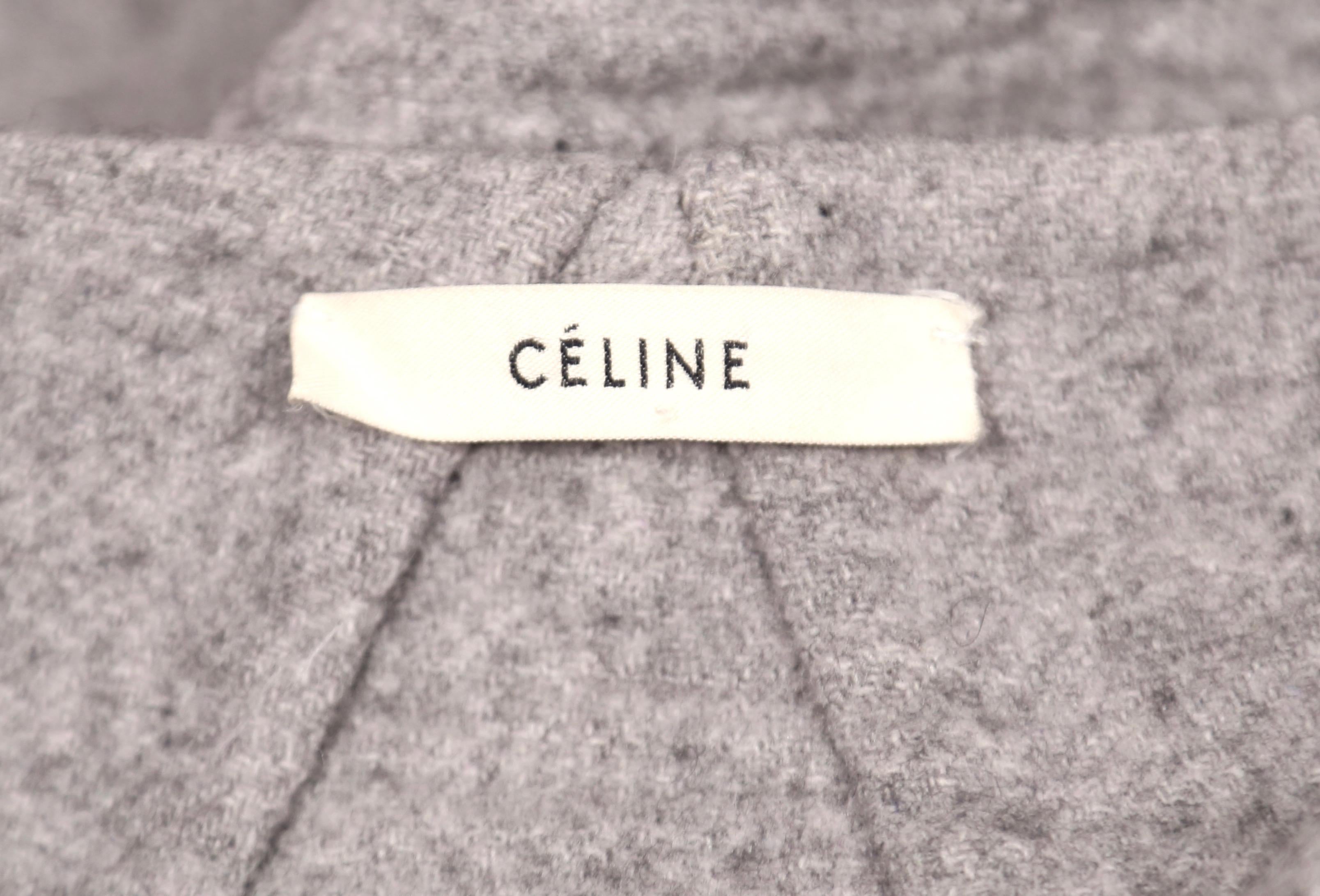 2013 CELINE by PHOEBE PHILO grey cashmere runway coat with exaggerated sleeves 1