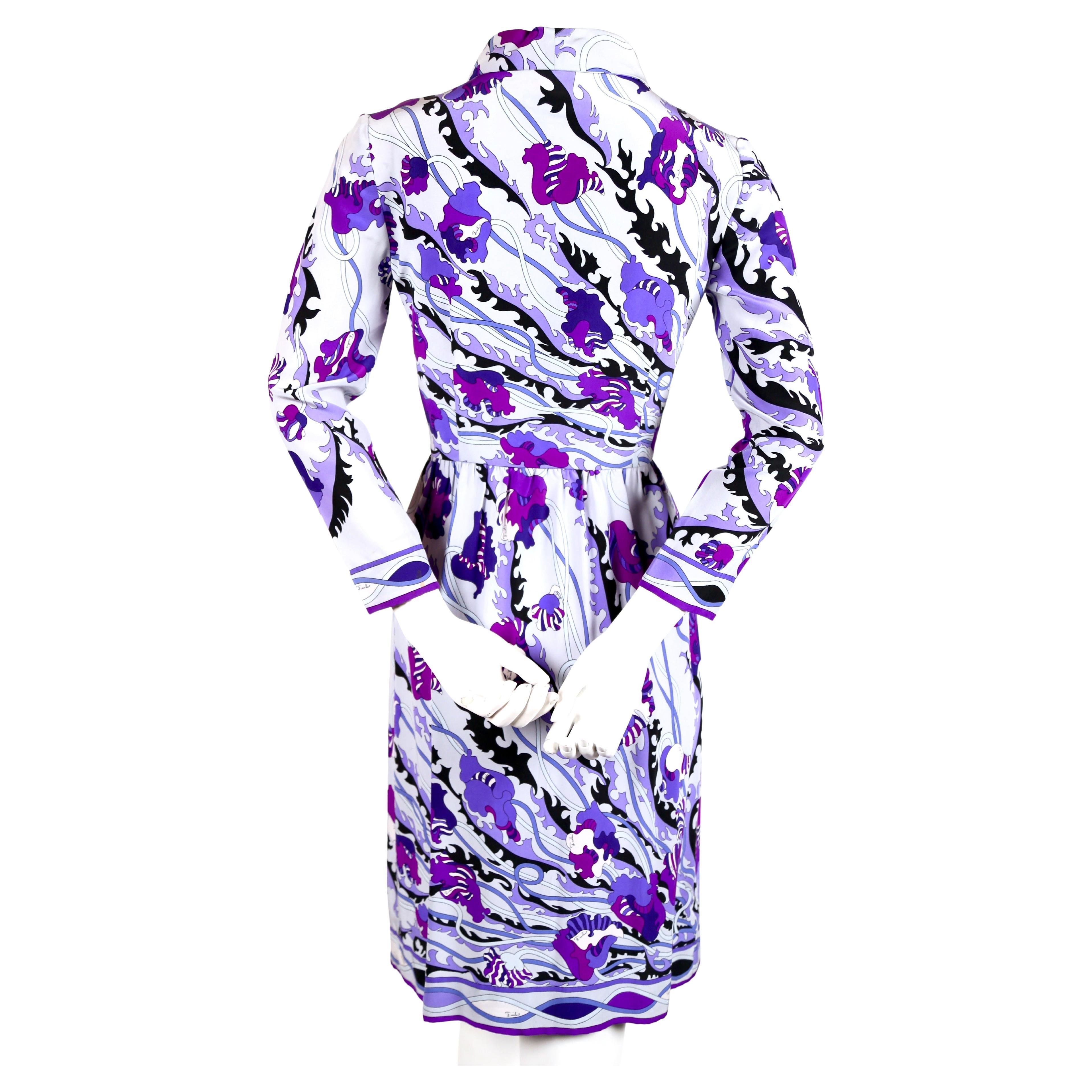 1960's EMILIO PUCCI floral printed silk dress In Good Condition In San Fransisco, CA