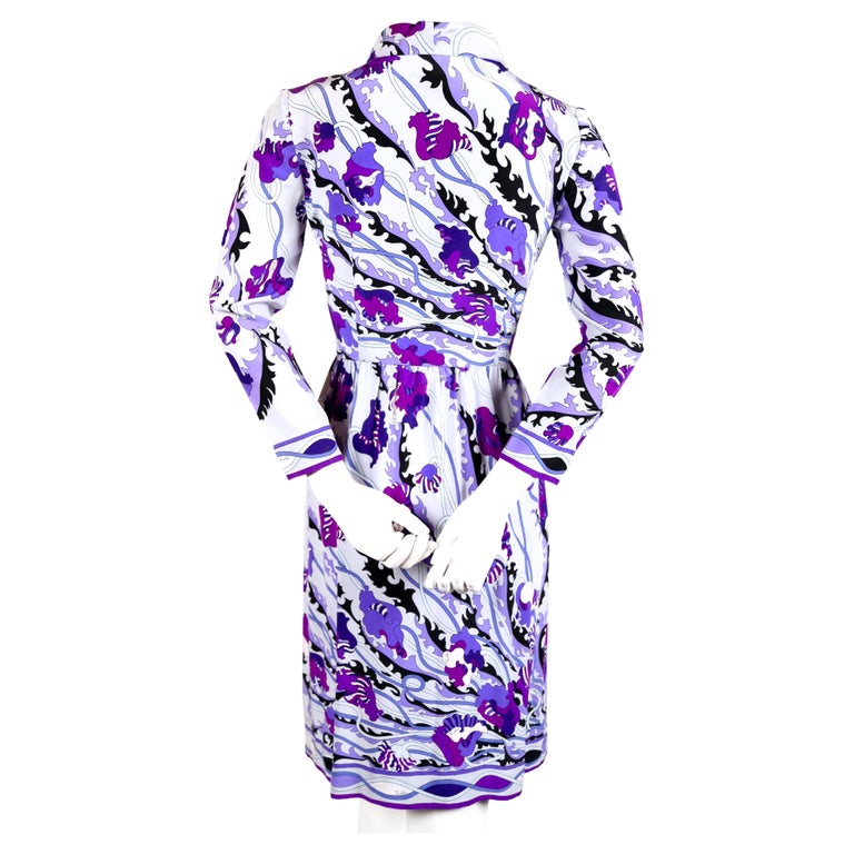 1960's EMILIO PUCCI floral printed silk dress For Sale at 1stDibs