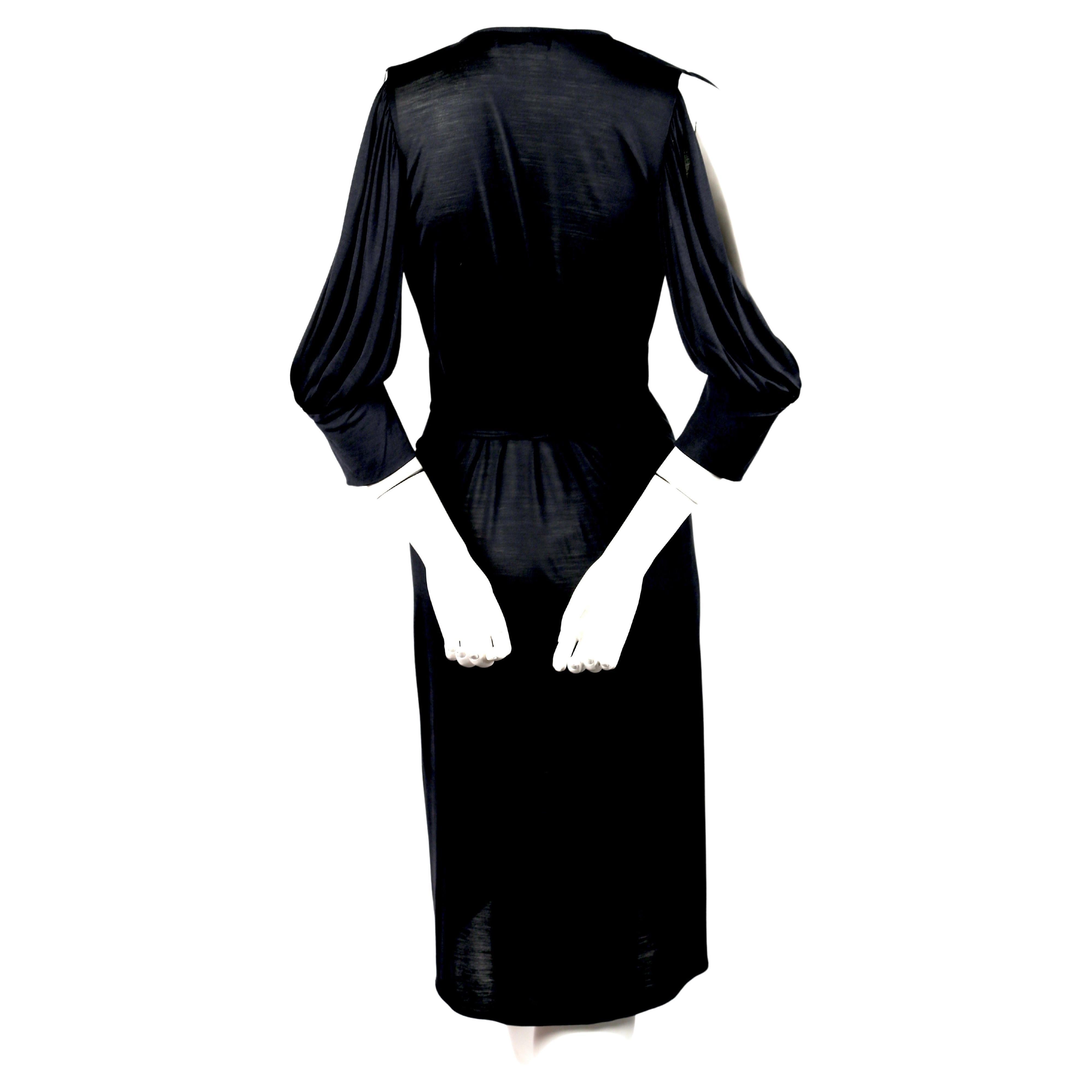 Black 2000 BALENCIAGA le dix by NICOLAS GHESQUIERE jersey wrap dress For Sale