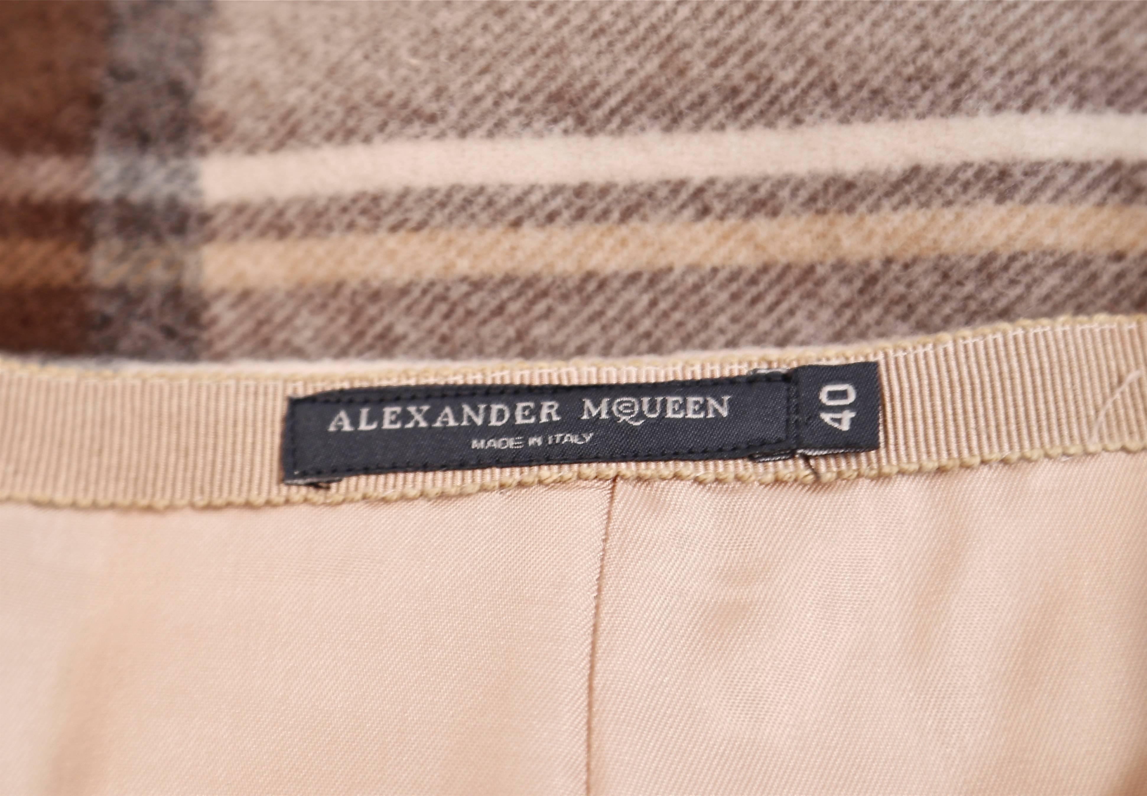2005 ALEXANDER MCQUEEN runway fair isle sweater and tartan fringed skirt 2