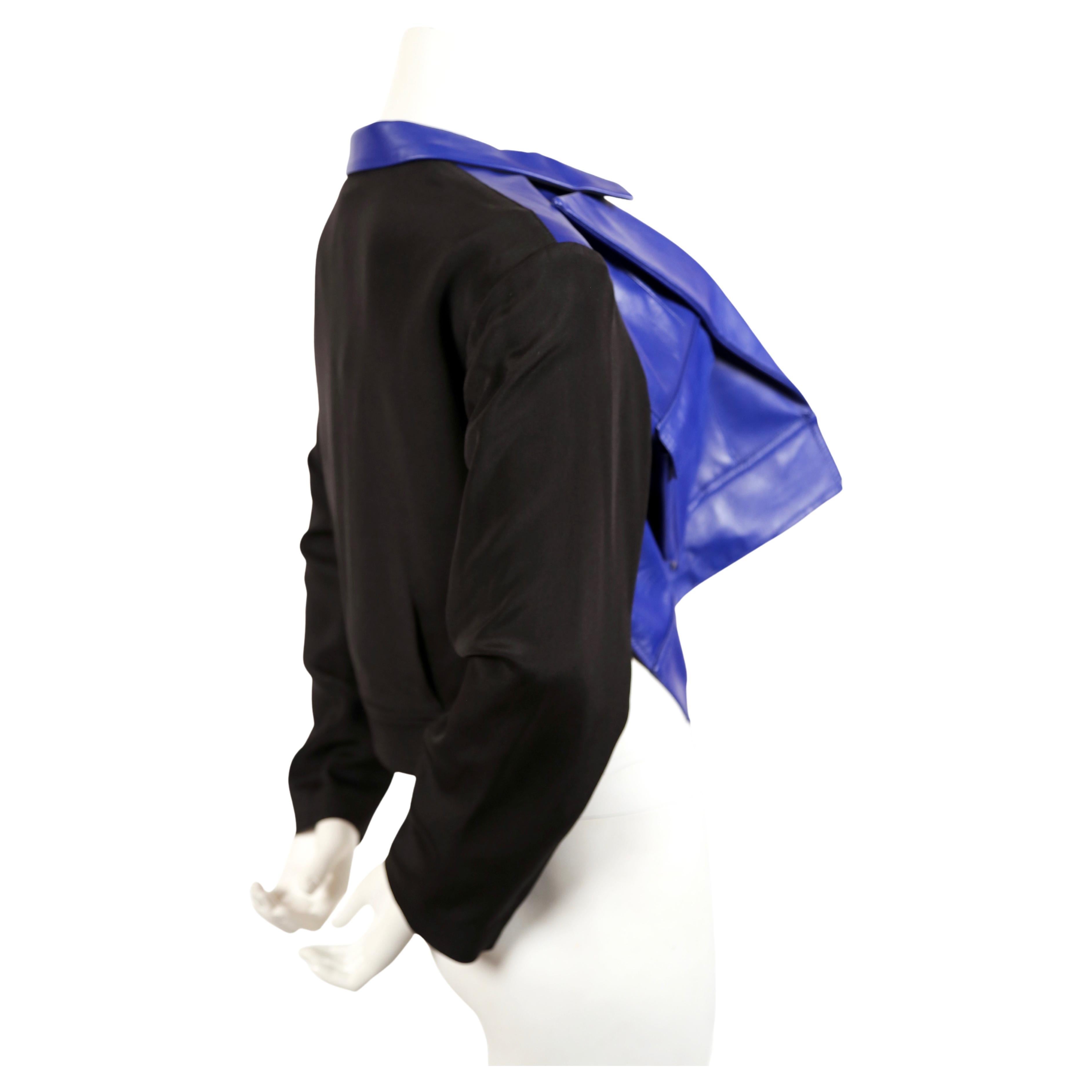 Bleu Veste de défilé YOHJI YAMAMOTO en cuir bleu avec devant forcé 2007   - NOUVEAU en vente