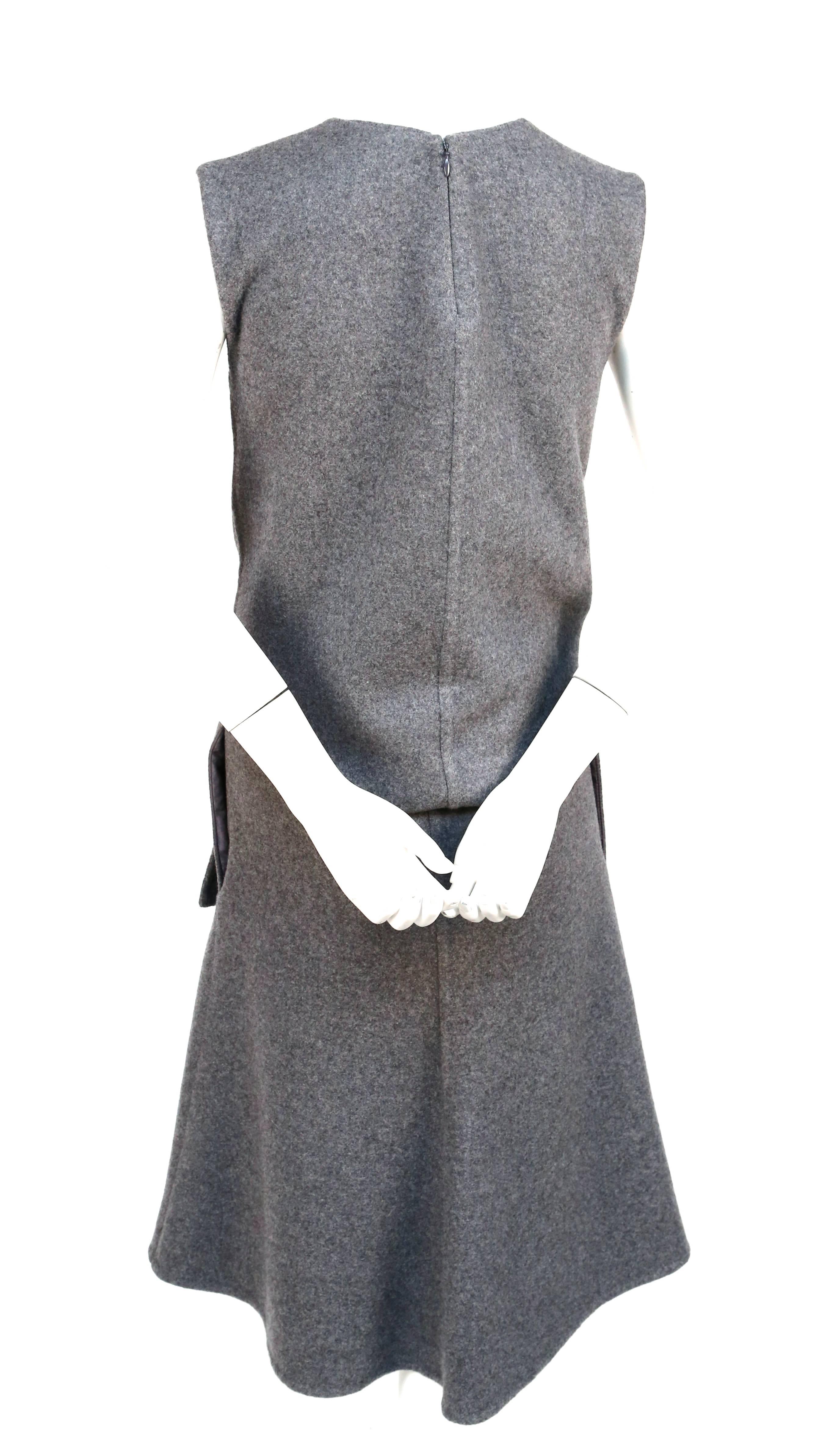 Women's unworn CELINE grey cashmere runway dress with knotted 'sleeves' - fall 2013