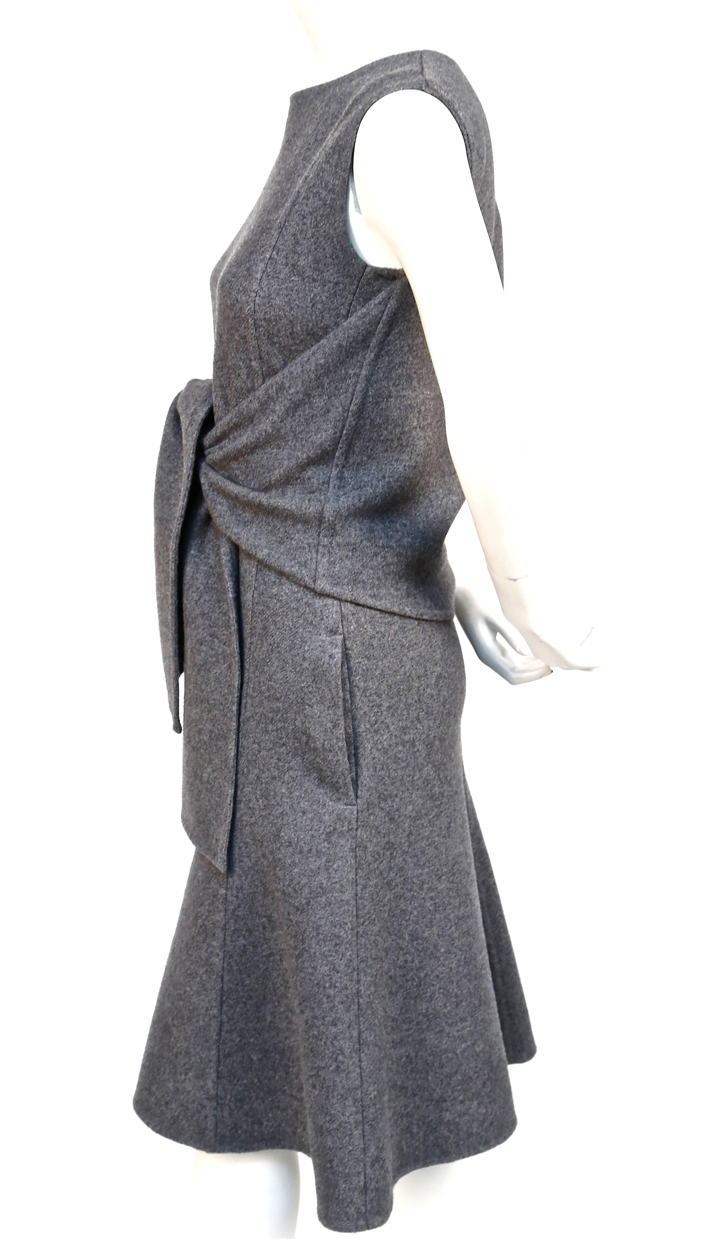 unworn CELINE grey cashmere runway dress with knotted 'sleeves' - fall 2013 In New Condition In San Fransisco, CA