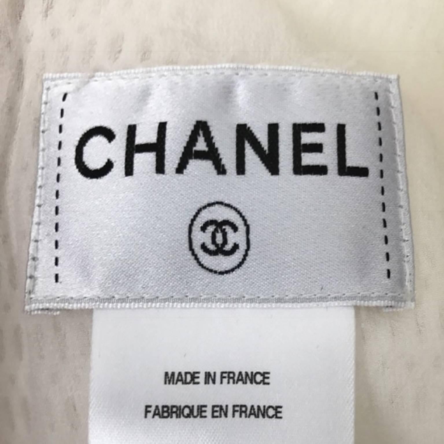 Chanel Dress, Circa 2012 in white fantasy Mesh For Sale 2