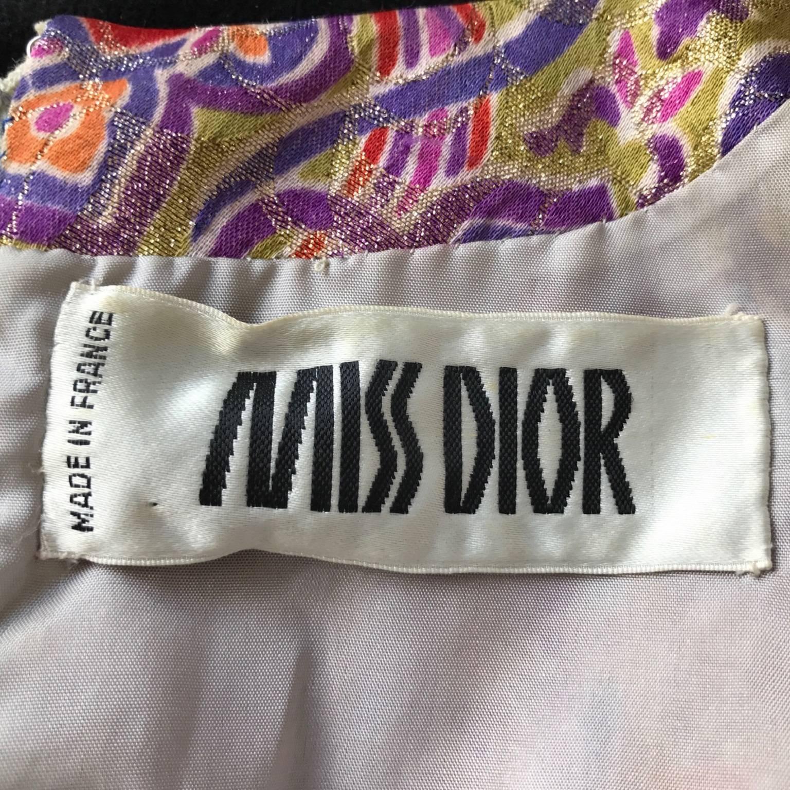 Miss Dior liberty cocktail dress, circa 1970. In Excellent Condition For Sale In Paris, FR