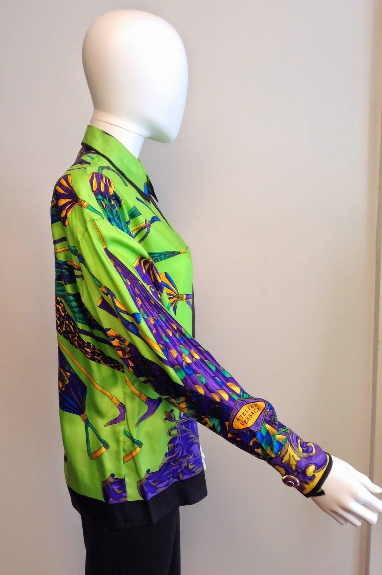 Gianni Versace Couture Vintage Atelier Versace Umbrella blouse Size 40/8 In New Condition For Sale In Toronto, Ontario