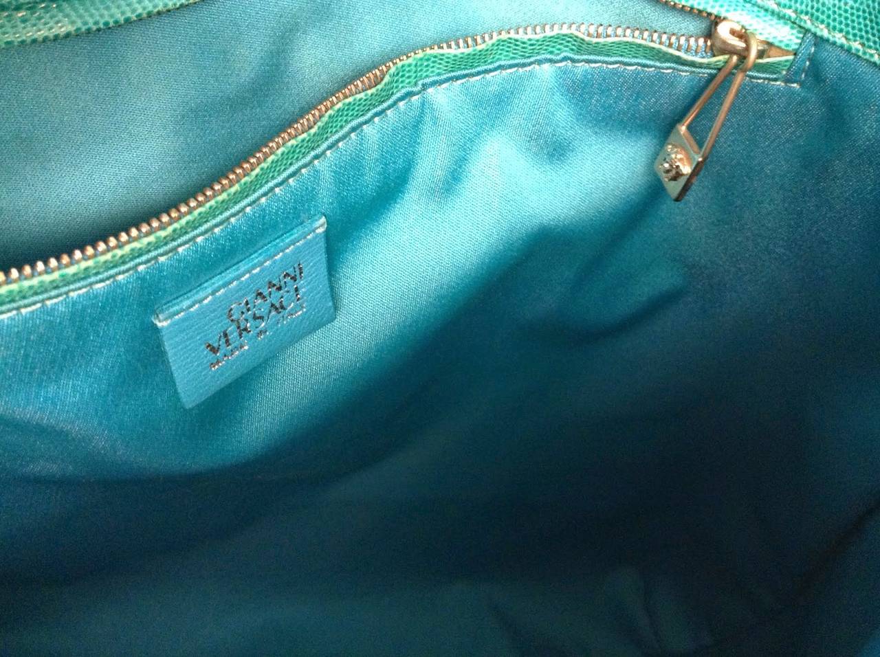Gianni Versace Vintage Exotic Leather Colour Block Bag For Sale 6