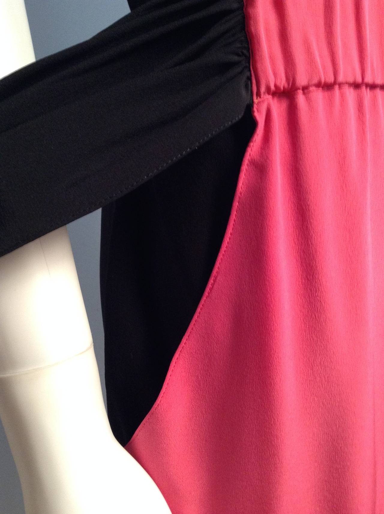 Karl Lagerfeld Black and Pink Vintage Dress Size 8 For Sale 6