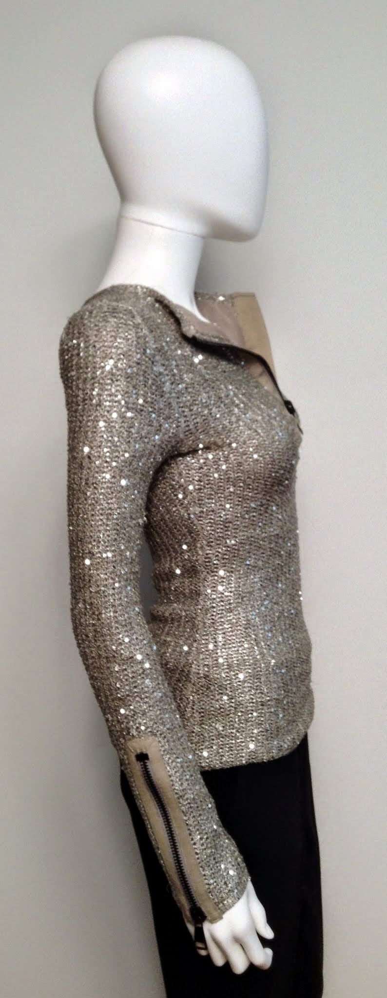 Tom Ford Grey Mesh Sequin Knit Sweater Size S Unworn 2