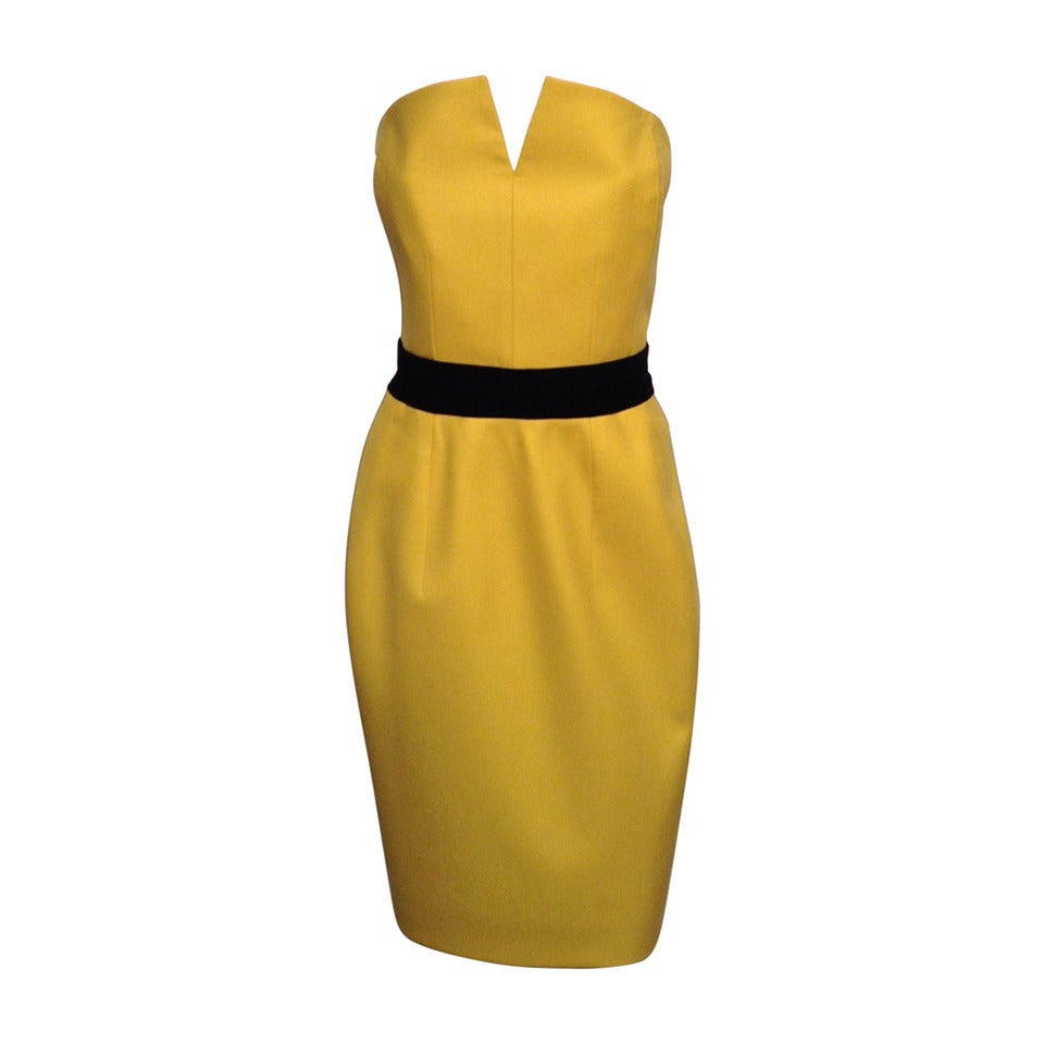 Yves Saint Laurent Yellow Wool Buster Dress Size IT40/8 AW08 For Sale ...