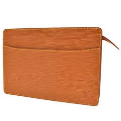 Louis Vuitton Pochette Homme Clutch Epi Caramel