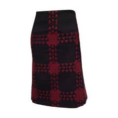 Gucci AW07 Wool A Line Black and Maroon Skirt Size 40/6