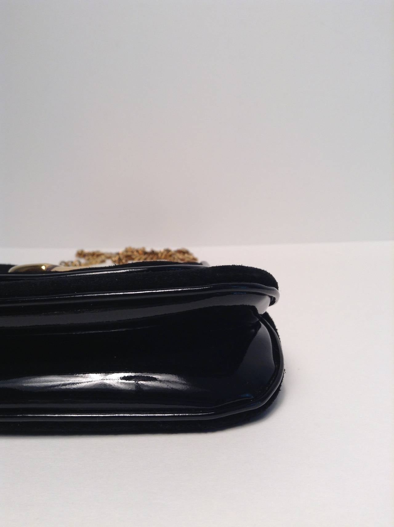 Gucci Black Suede Gold Chain Bag 1973 Reissue 1
