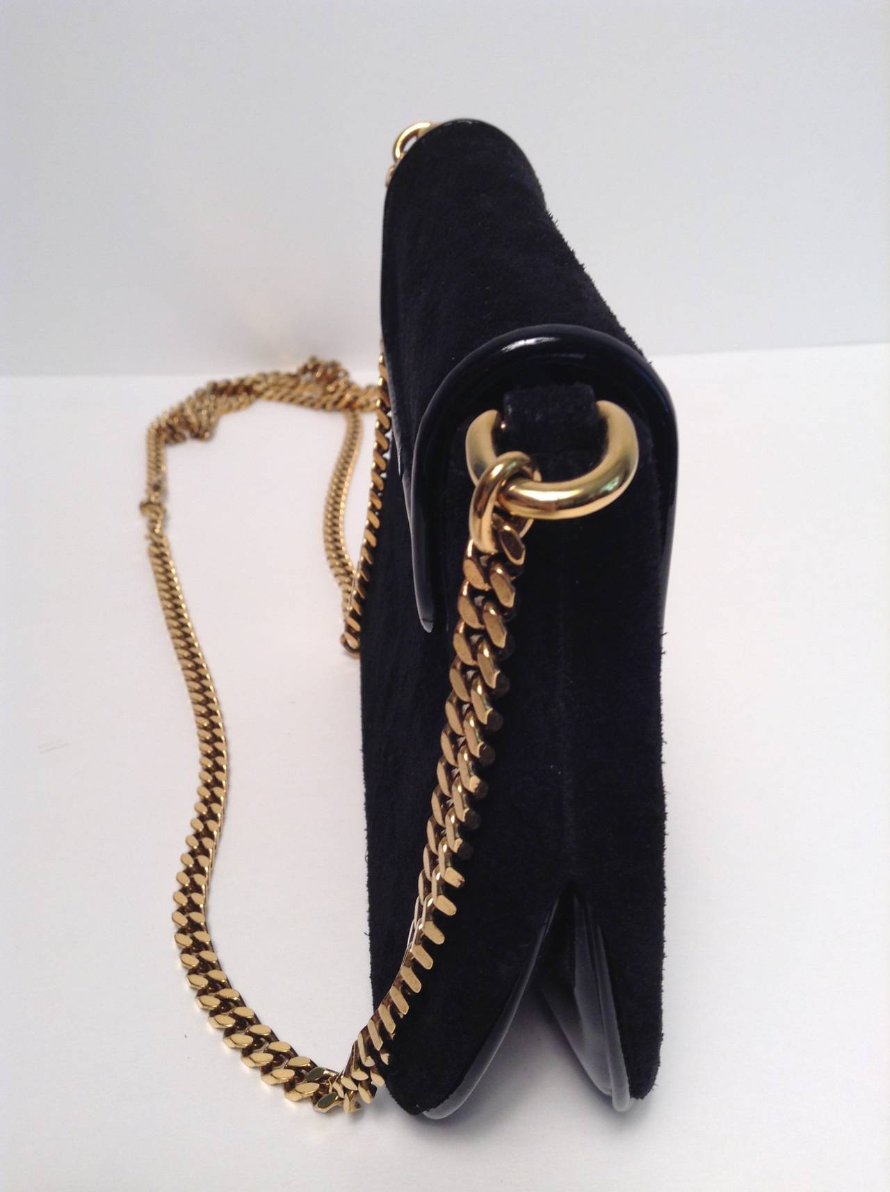 Gucci Black Suede Gold Chain Bag 1973 Reissue 3