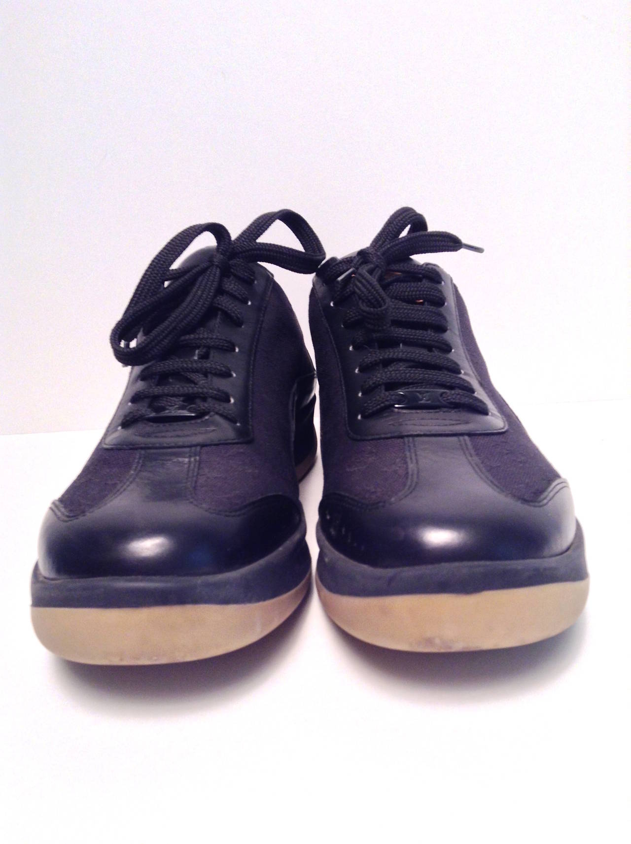 Louis Vuitton Black Monogram Sneakers Size 40 2