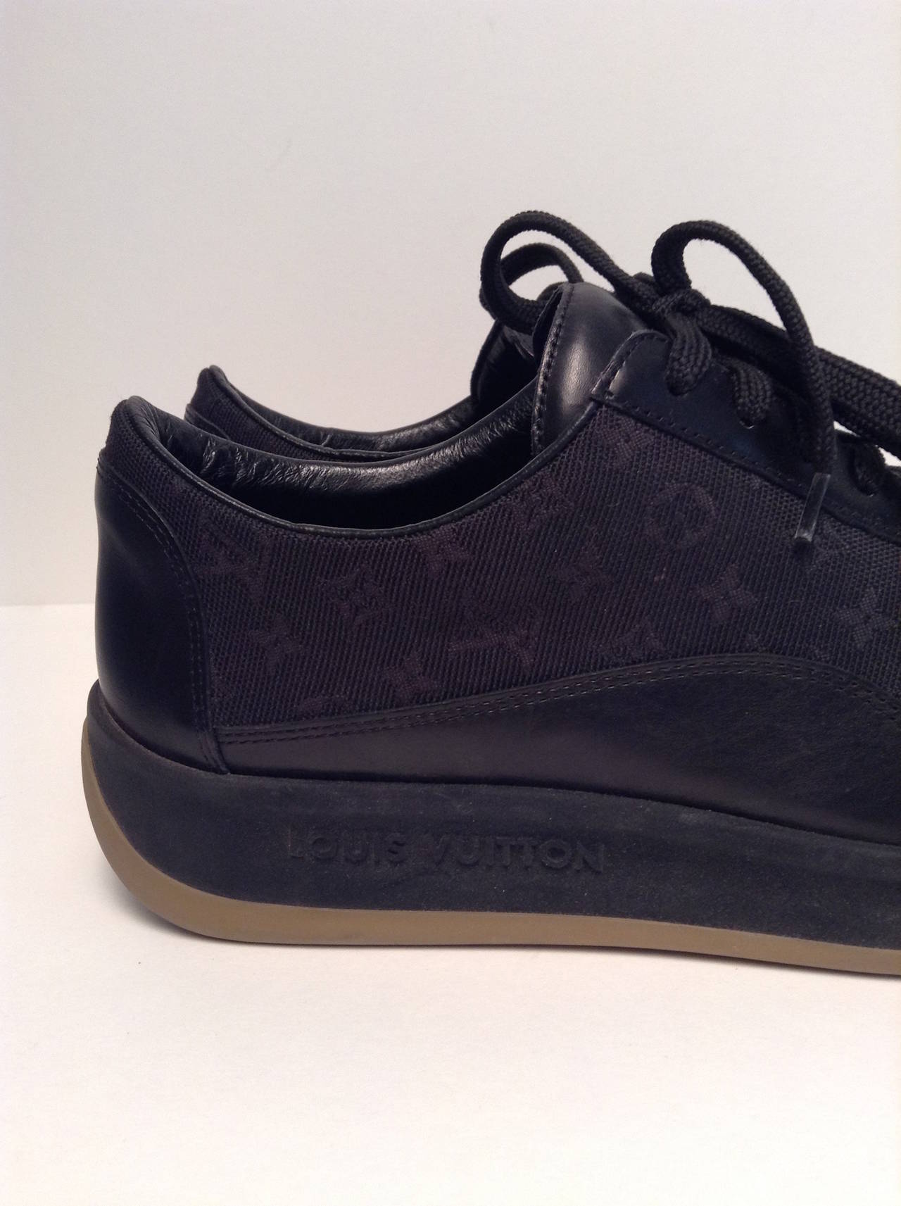 Louis Vuitton Black Monogram Sneakers Size 40 4