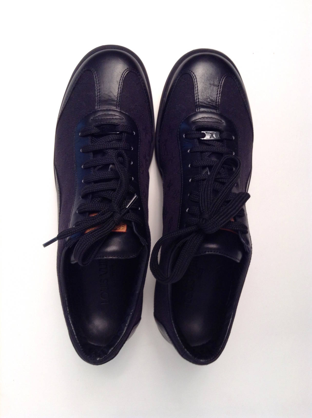 Louis Vuitton Black Monogram Sneakers Size 40 1