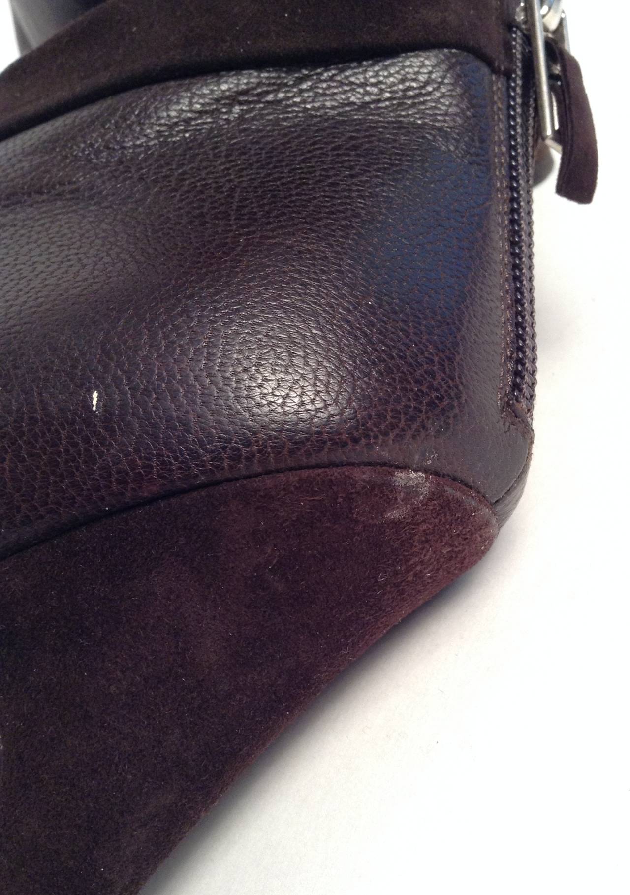 Yves Saint Laurent Brown Leather Booties Size 39.5/9 For Sale 4