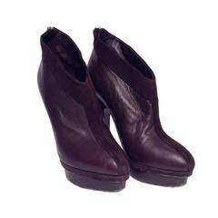 Yves Saint Laurent Brown Leather Booties Size 39.5/9