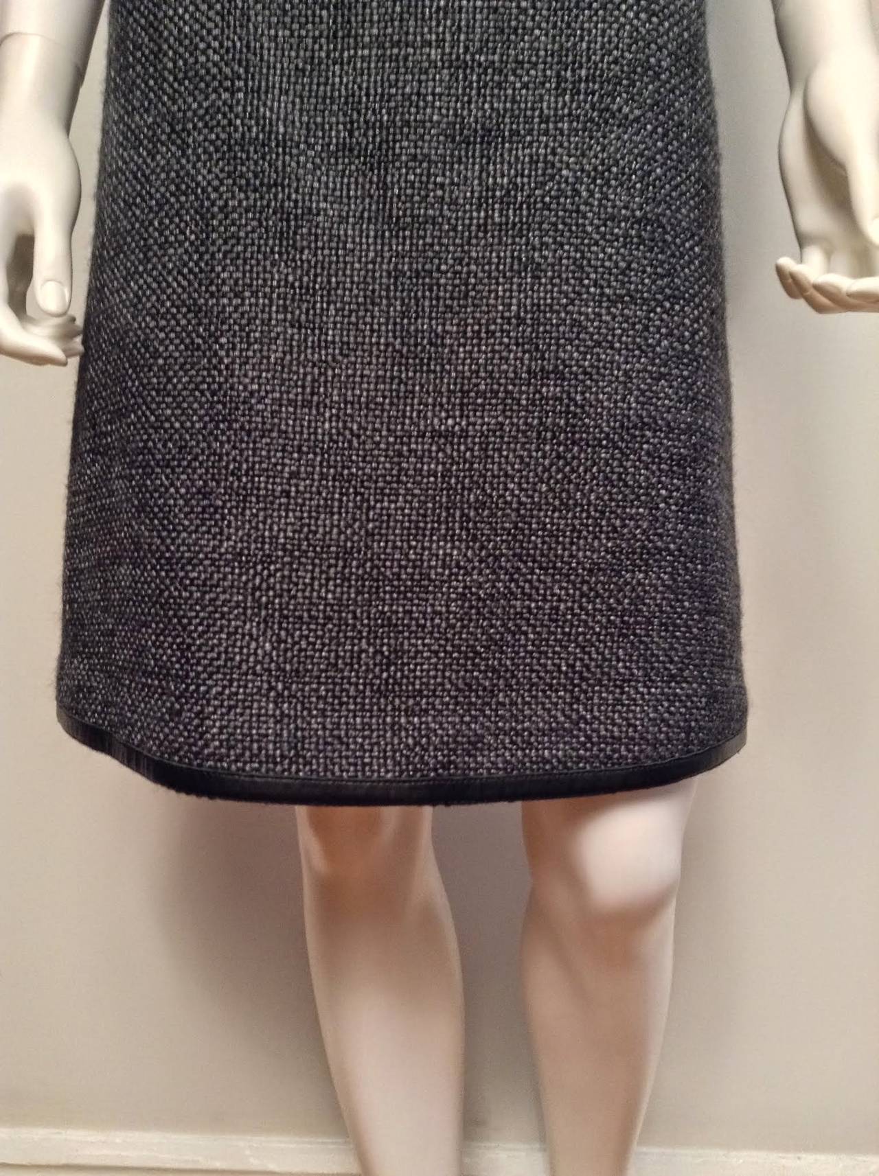 Chanel Two Piece Grey Wool Skirt and Vest Suit Size 38/4 In Excellent Condition For Sale In Toronto, Ontario