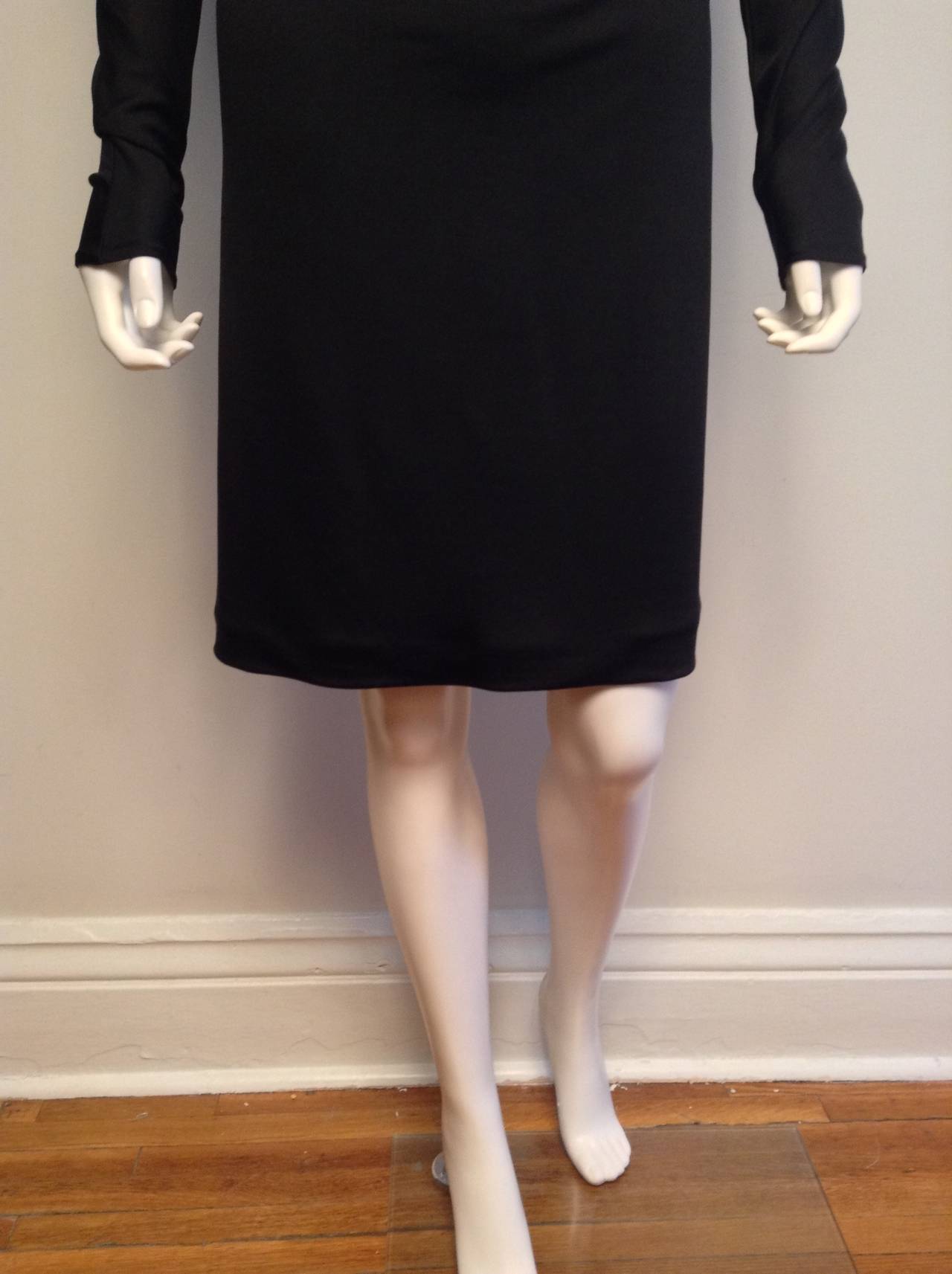 Tom Ford Gucci Black Silk Jersey dress with Gold Tiger Size IT40/8 In Excellent Condition For Sale In Toronto, Ontario