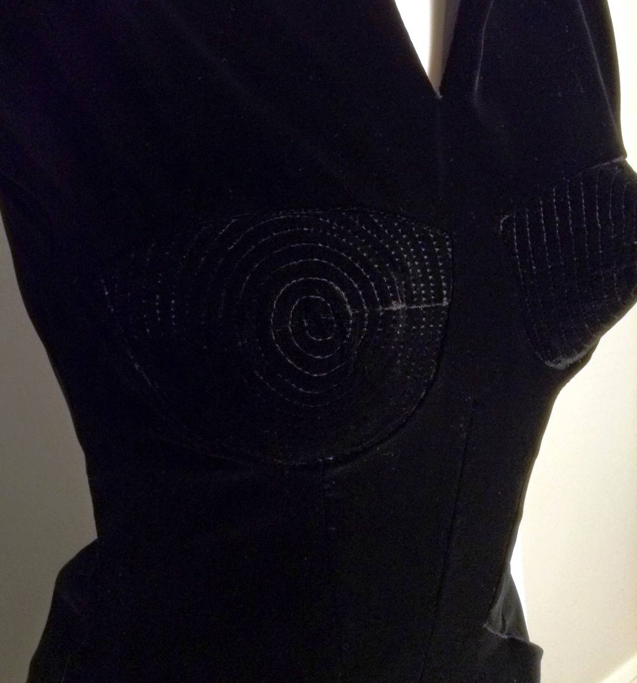 Tom Ford AW11 Black Velvet Cup Dress Unworn Size 2 1