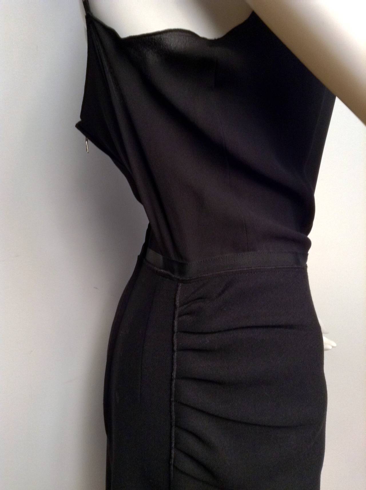 Nina Ricci Black Cocktail Dress Size 42/10 2012 For Sale 2