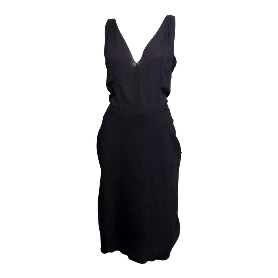 Nina Ricci Black Cocktail Dress Size 42/10 2012 For Sale