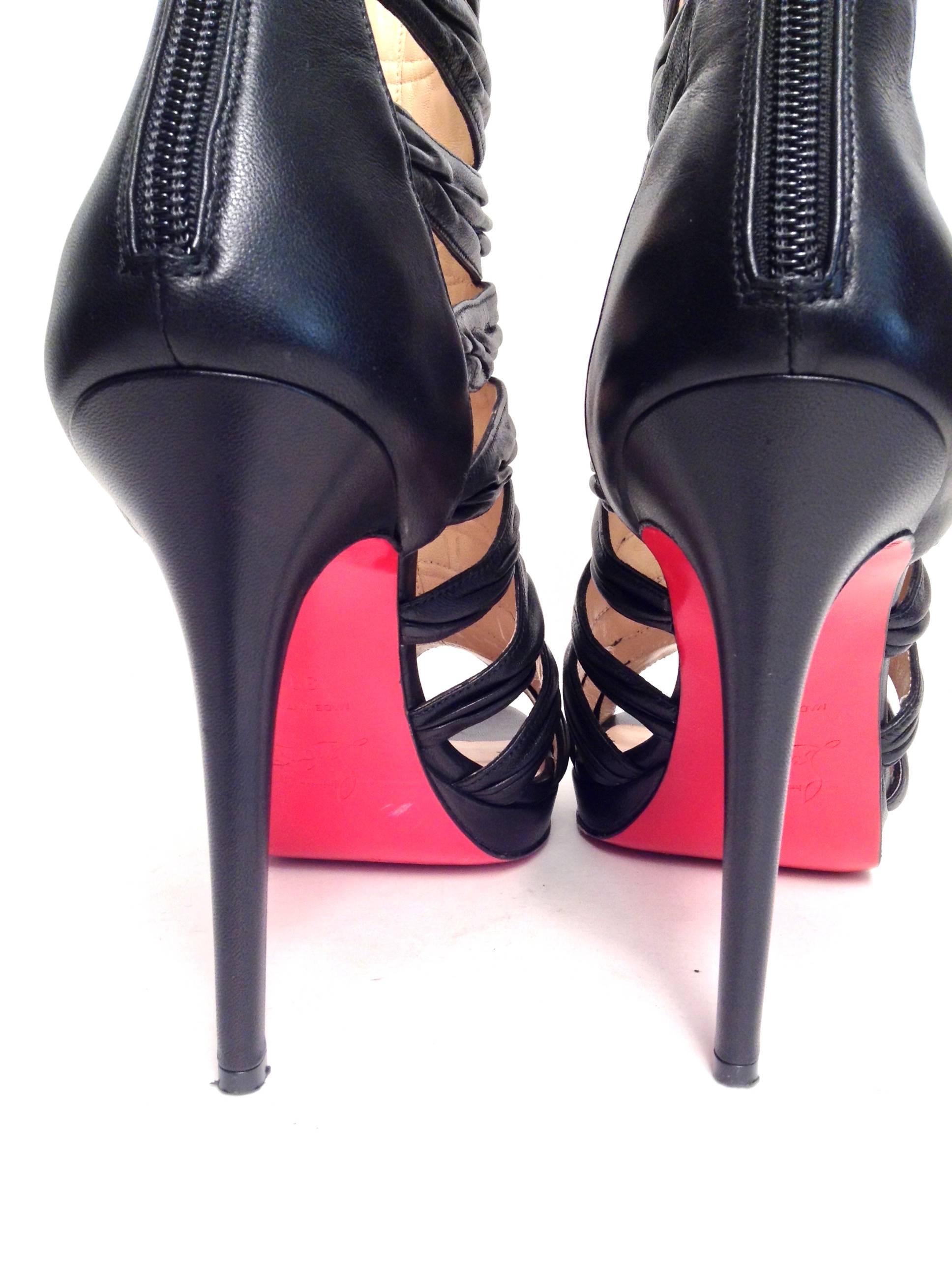 Christian Louboutin Tinazata Ruched Cage Bootie Size 39 For Sale 5