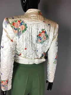 Super rare Ossie Clark tailored satin quilte jacket and pants