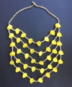 KJL Canary Yellow Brilliant Tiered Necklace
