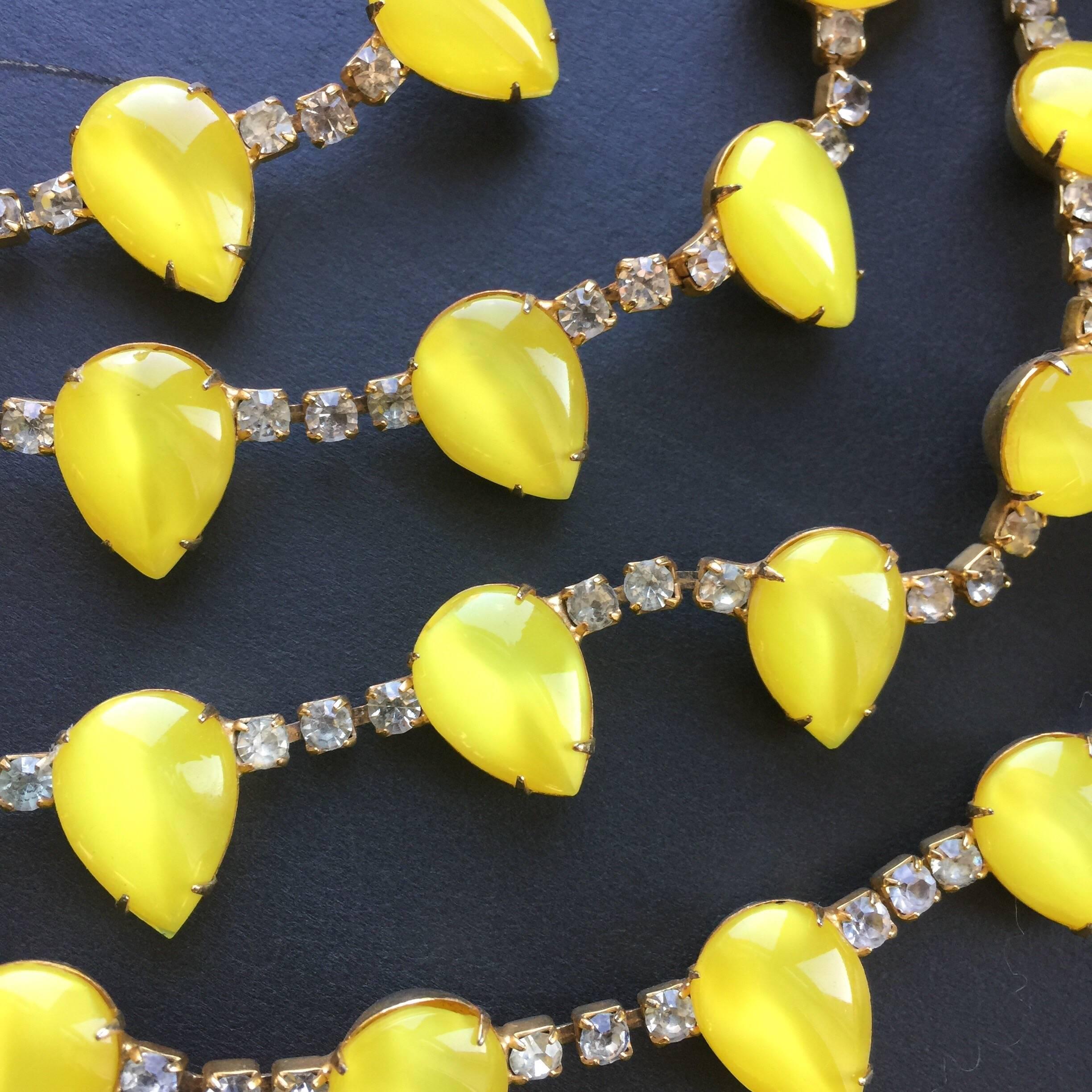 KJL Canary Yellow Brilliant Tiered Necklace For Sale 2
