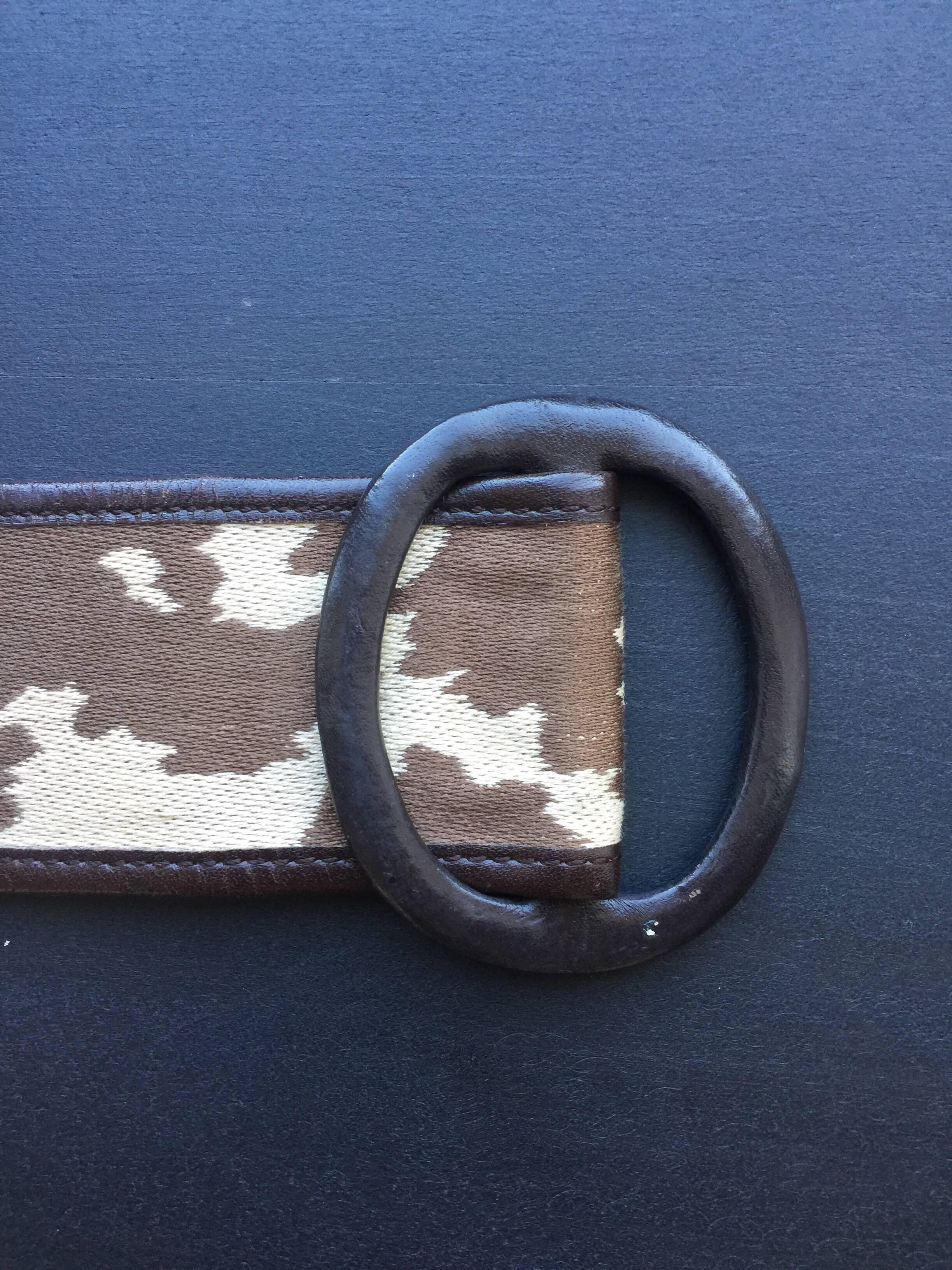 YSL Brown Animal Print Belt In Good Condition For Sale In New York, NY