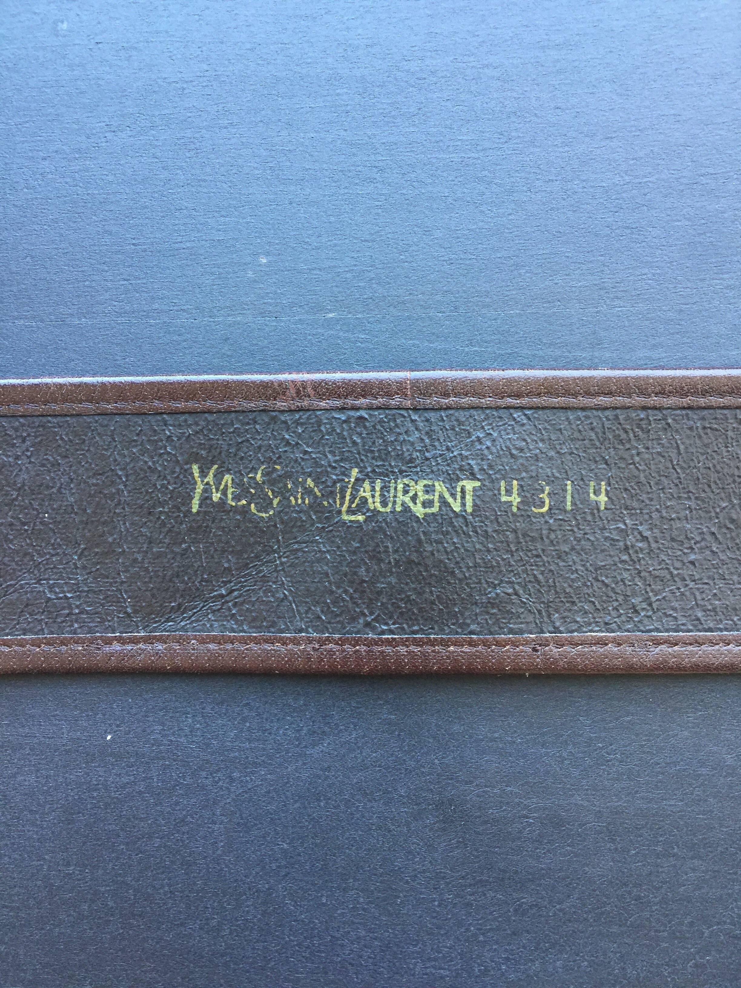 Women's or Men's YSL Brown Animal Print Belt For Sale