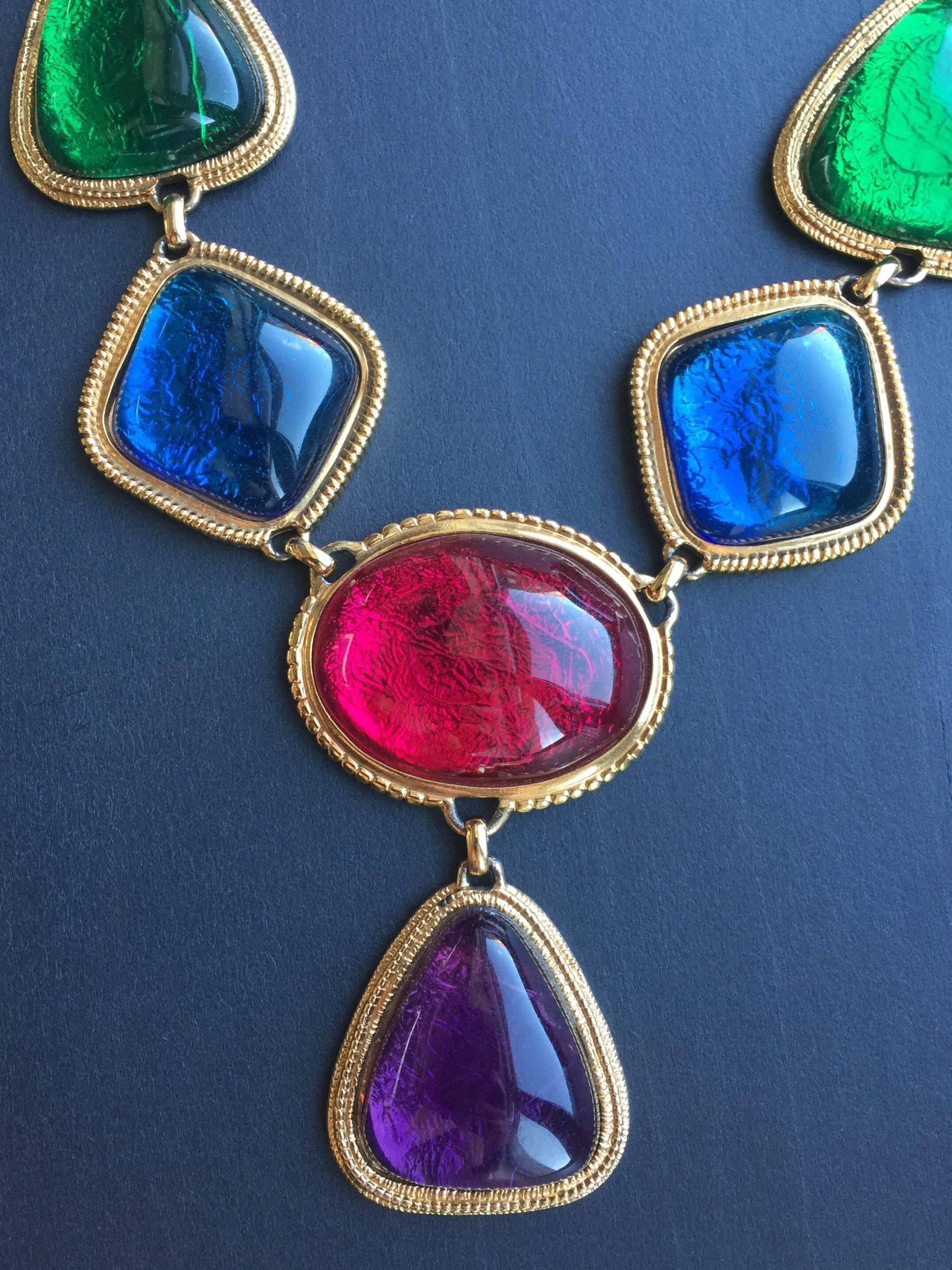 KJL Colorful Gemstone Necklace For Sale 3