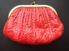 Red Snakeskin Clutch