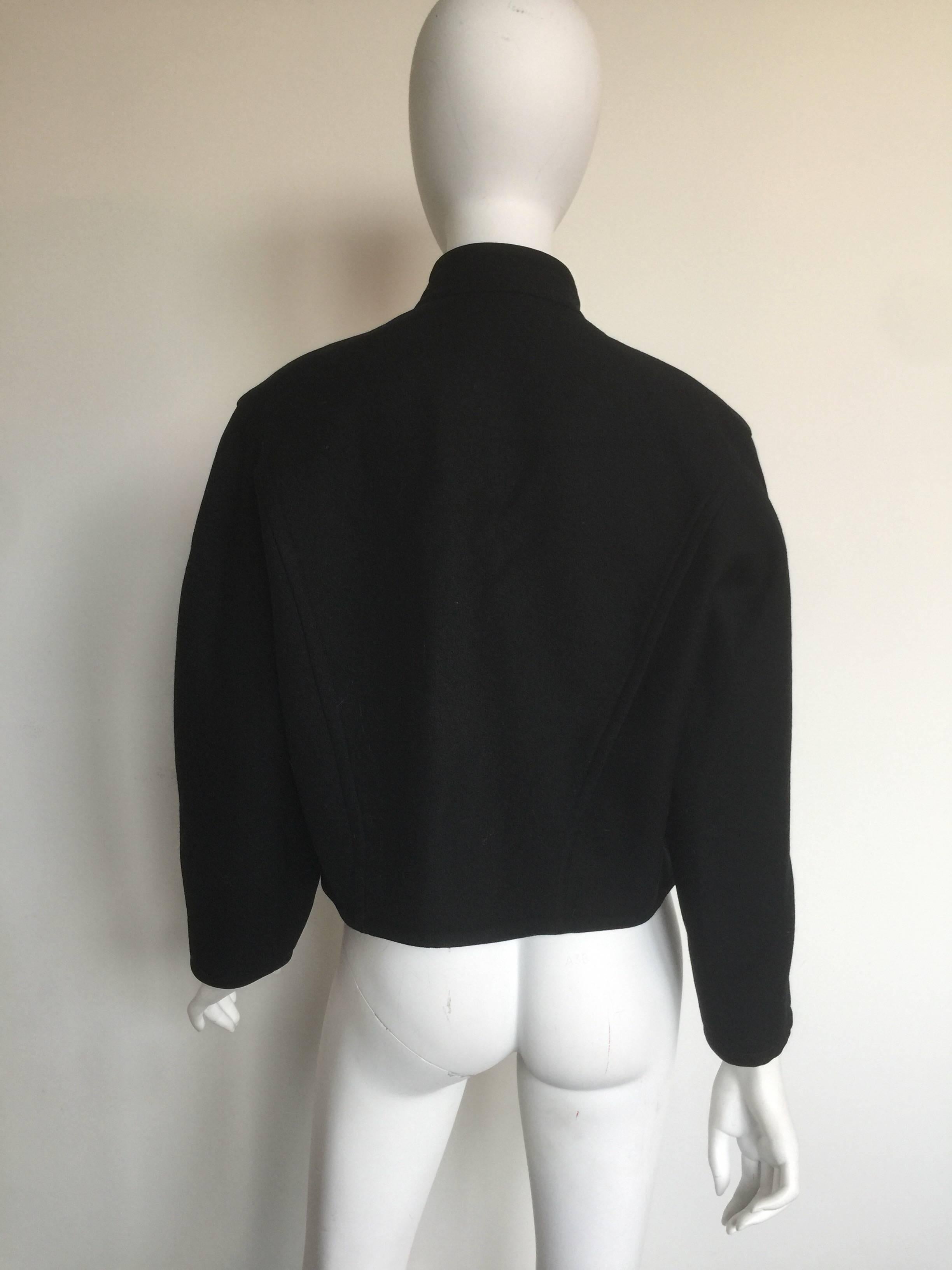 Courreges Black Cropped Jacket In Excellent Condition For Sale In New York, NY
