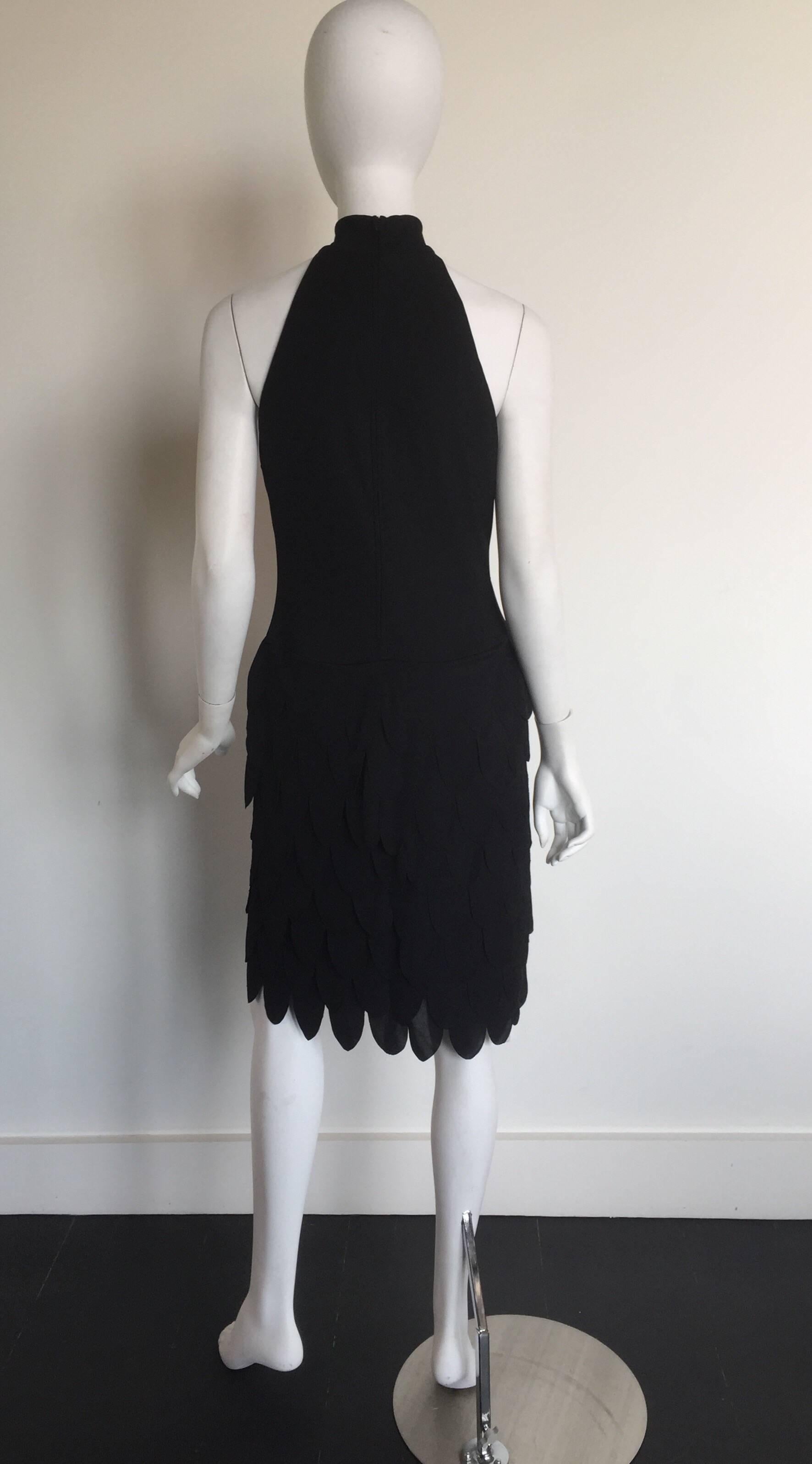 Women's or Men's Lillie Rubin Black Sleeveless Ruffled Dress For Sale