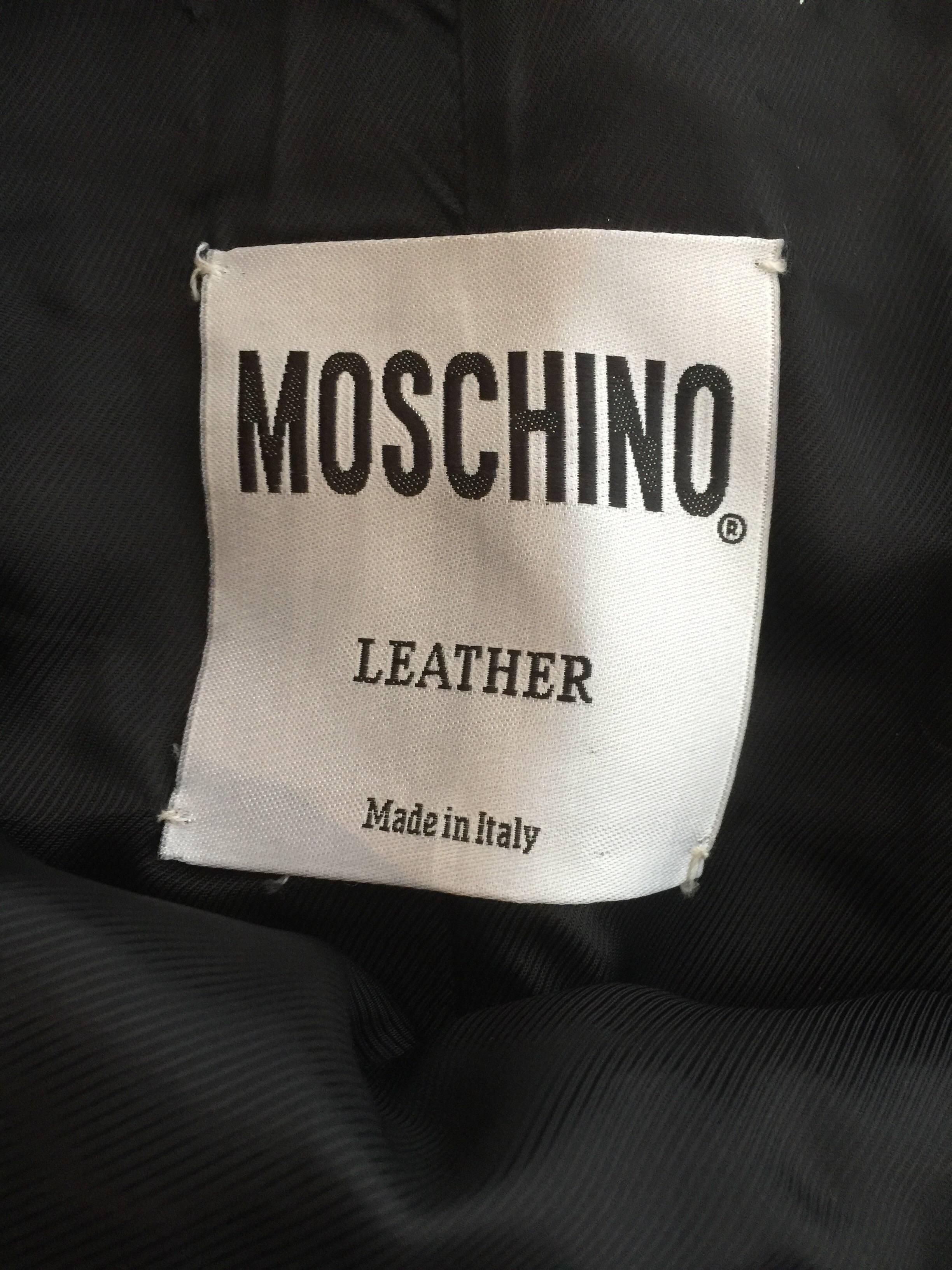 Moschino Zipper Plaid Leather Mini Skirt In Good Condition For Sale In New York, NY