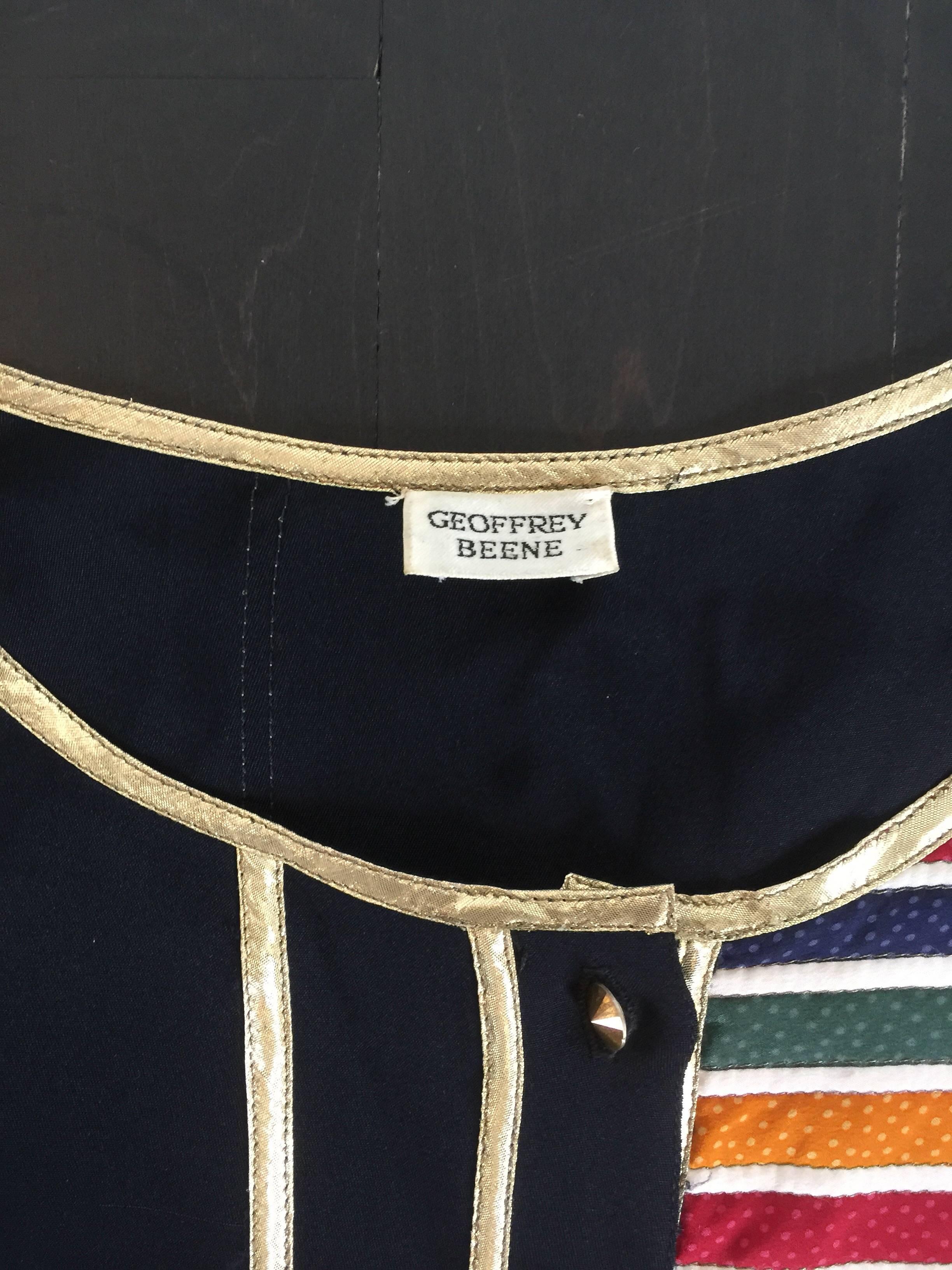 Women's or Men's Geoffrey Beene Rainbow asymmetrical Stripe Dress For Sale
