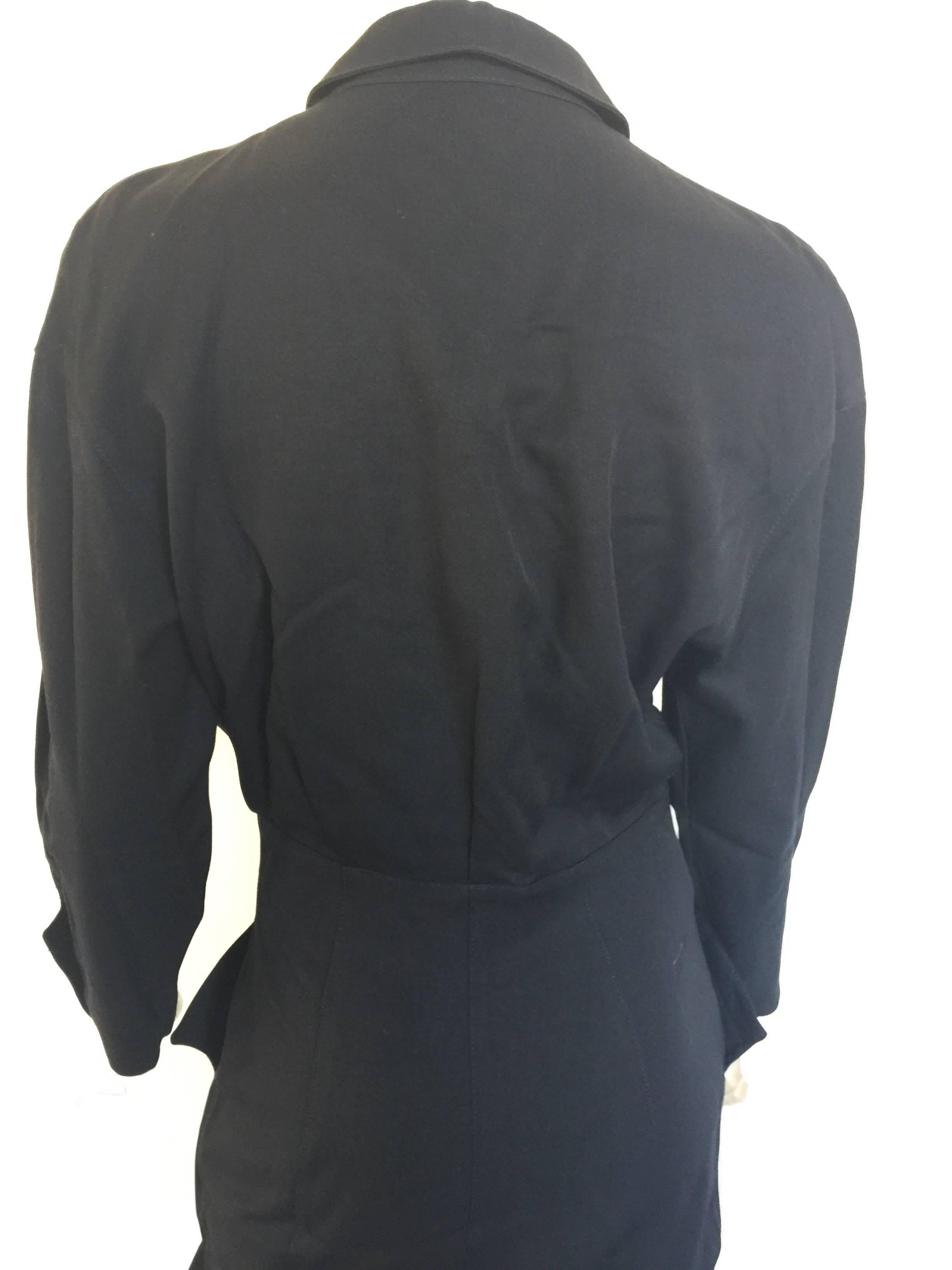 Black button down 1908s Thierry Mugler Dress  For Sale 3