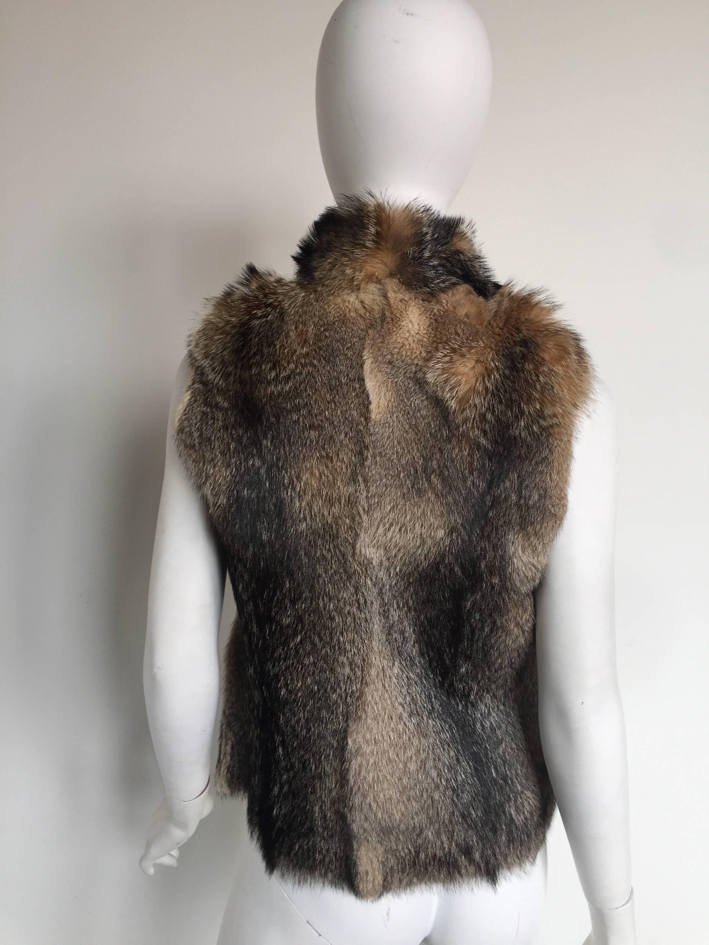 Black Fox Fur Vest For Sale