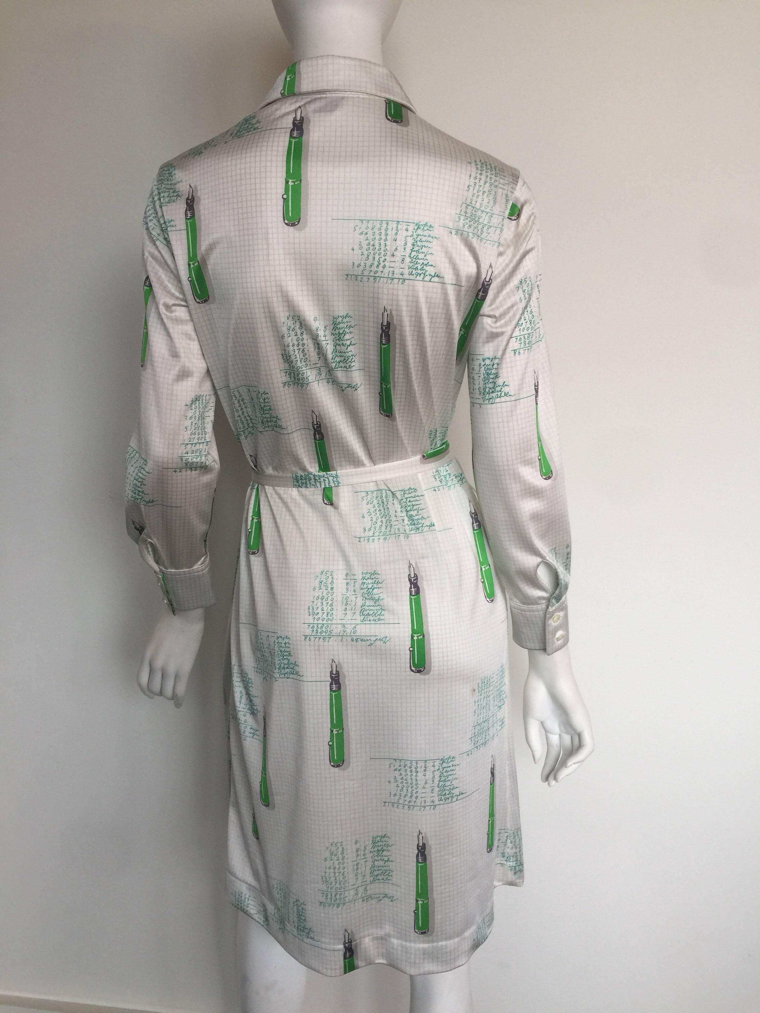 Gray Lanvin 1970s mathematician printed dress For Sale