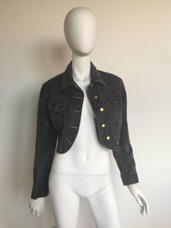Moschino Denim peace sign button jacket
