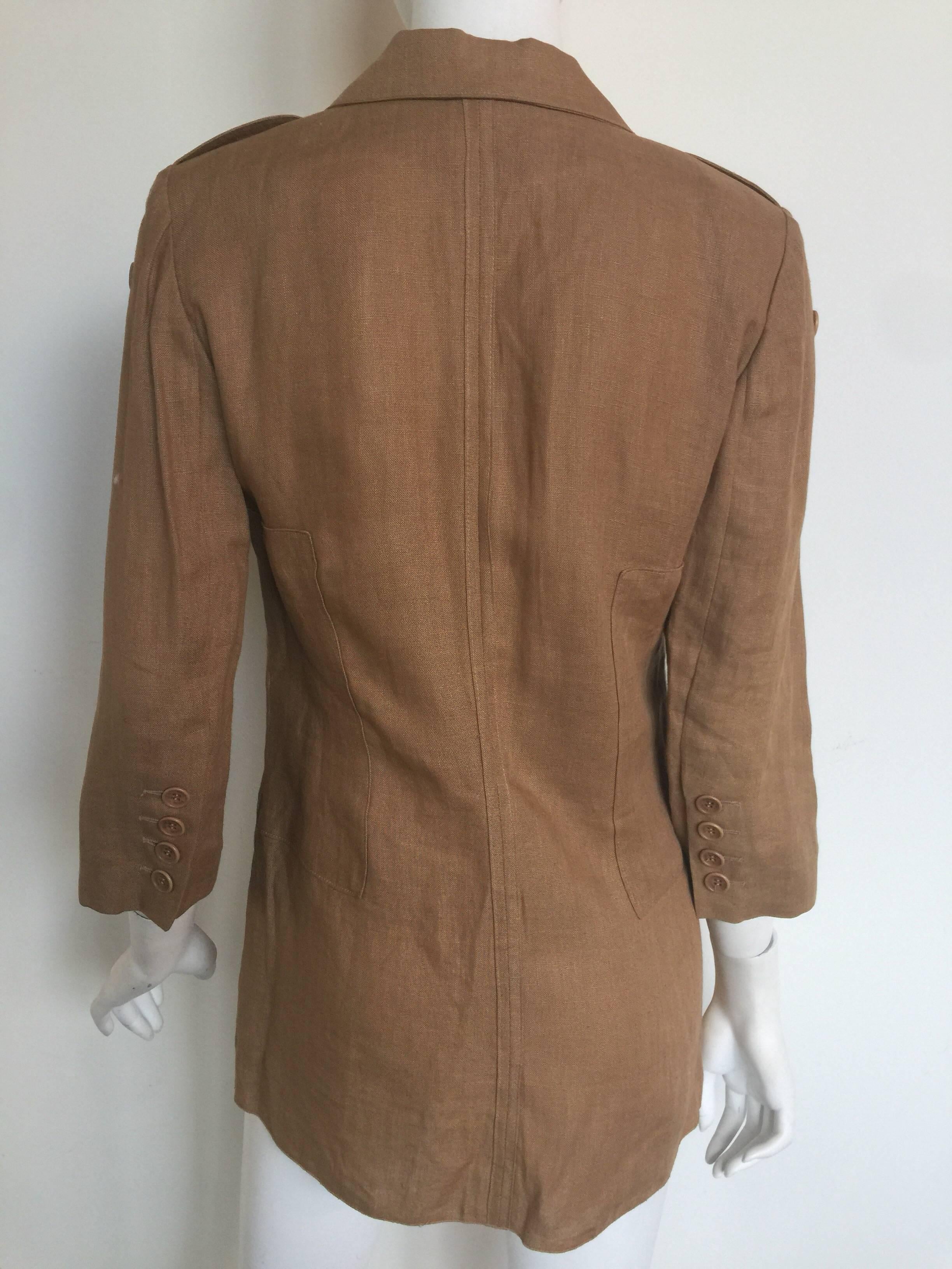 Sonia Rykiel camel linen blazer  For Sale 1